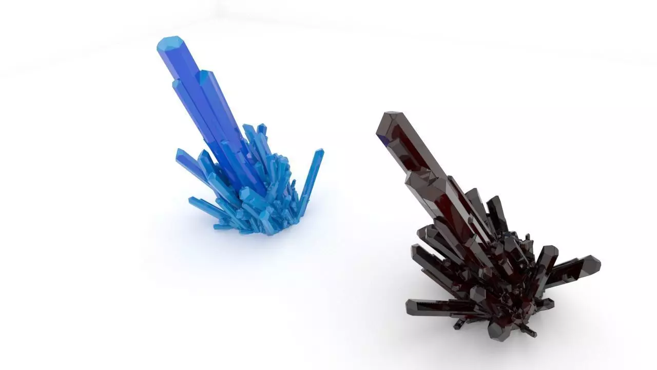 Crystal pair of crystals Low-poly 3D model_0