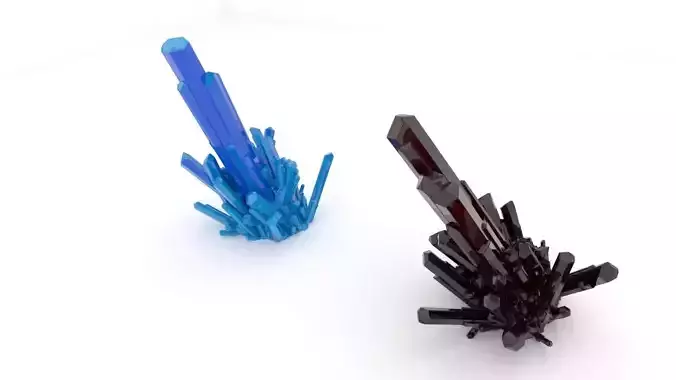 Crystal pair of crystals Low-poly 3D model