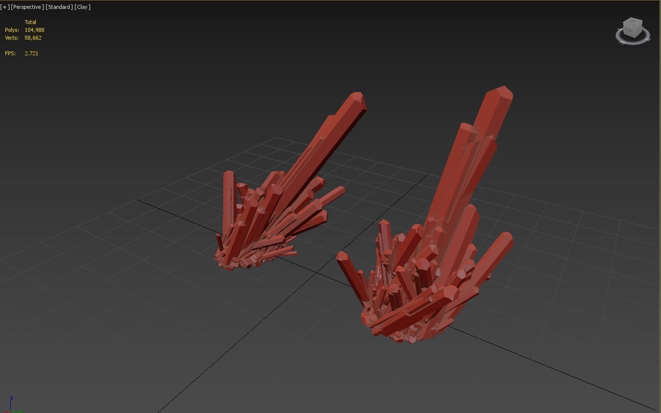 Crystal pair of crystals Low-poly 3D model_8