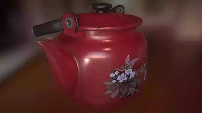 Old Teapot Low-poly 3D model