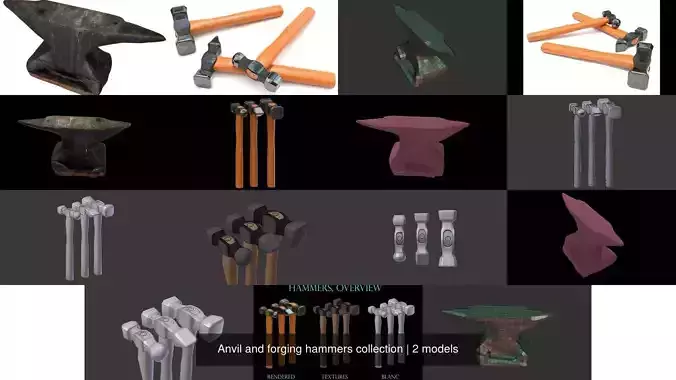 Anvil and forging hammers collection