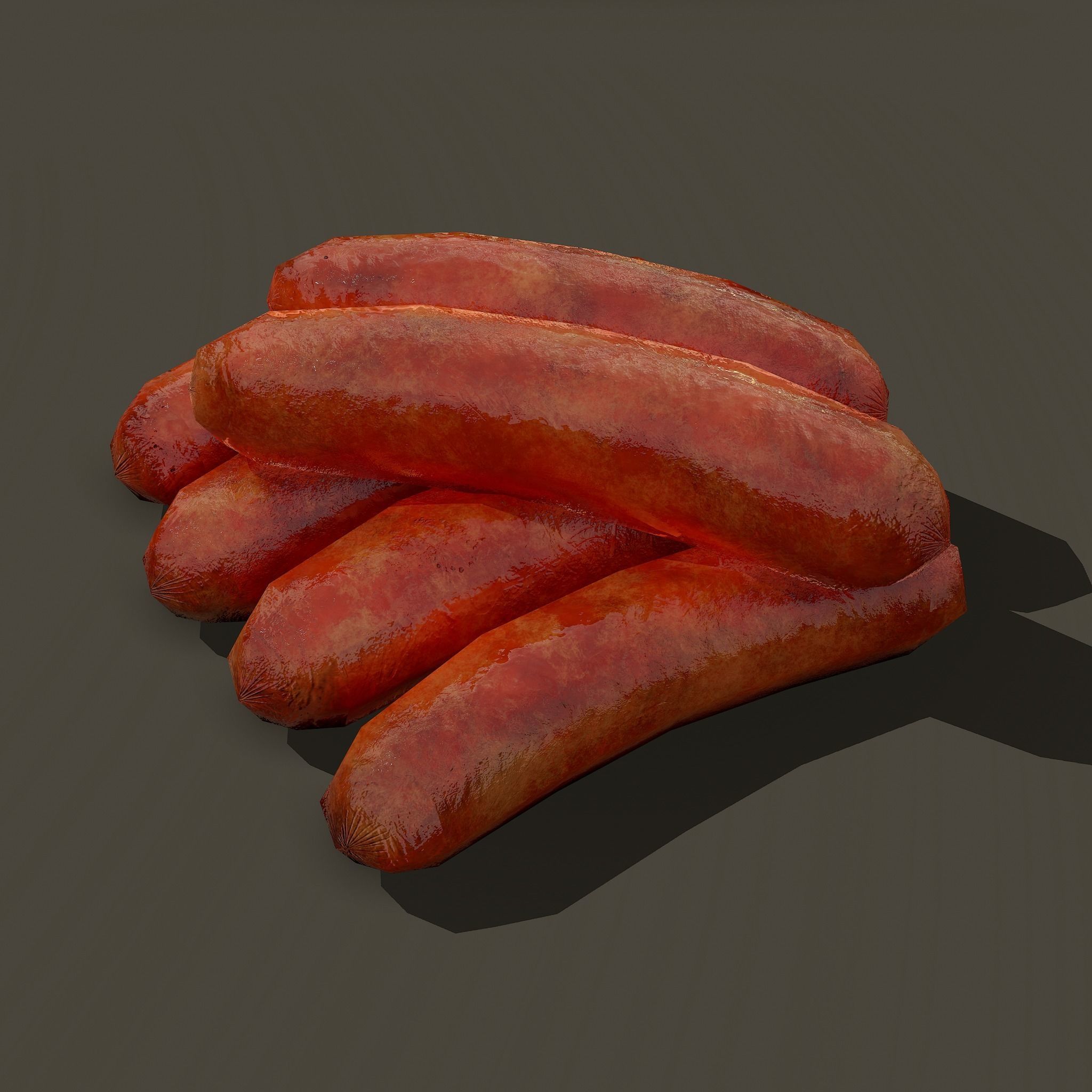 Sausages Low-poly 3D model_10