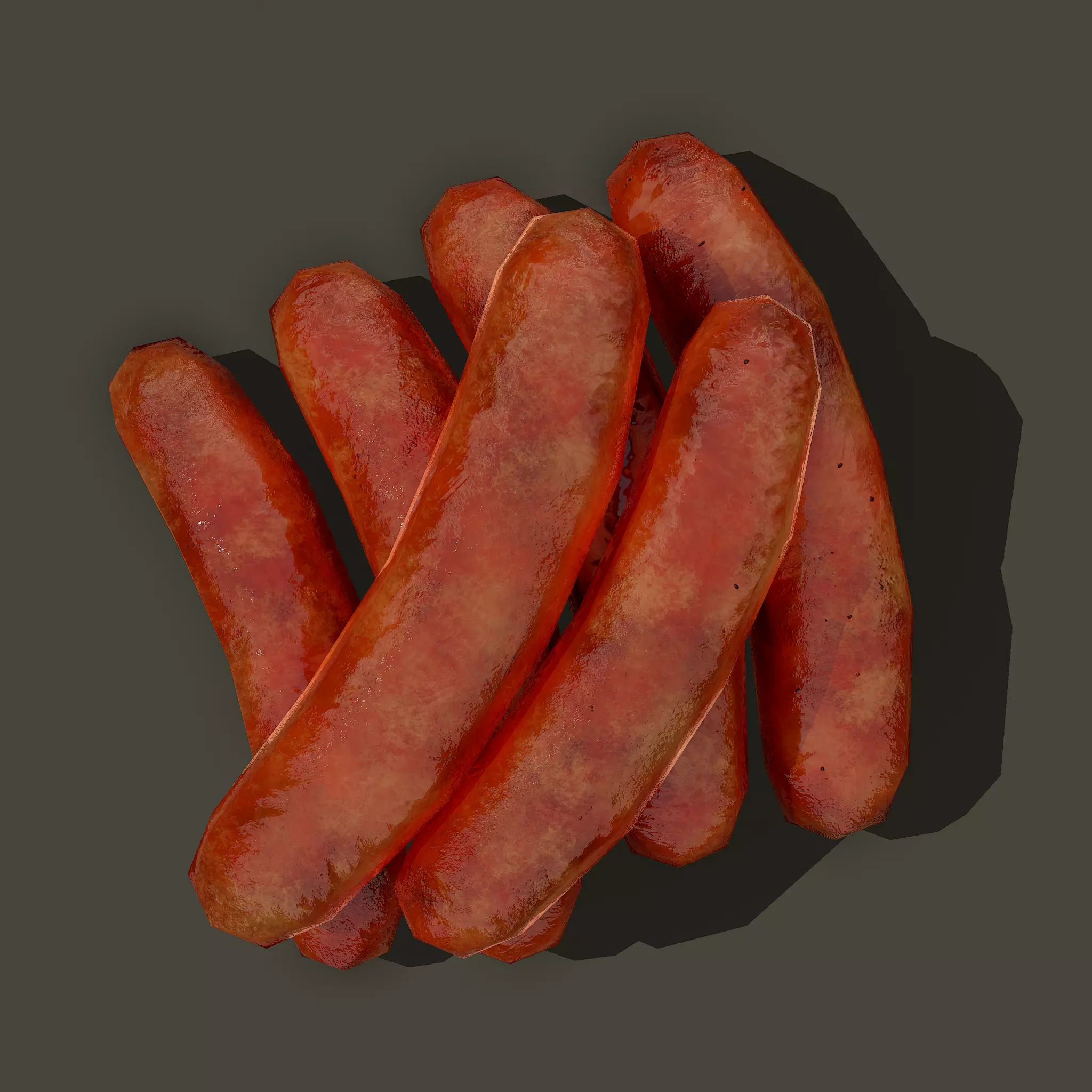 Sausages Low-poly 3D model_0