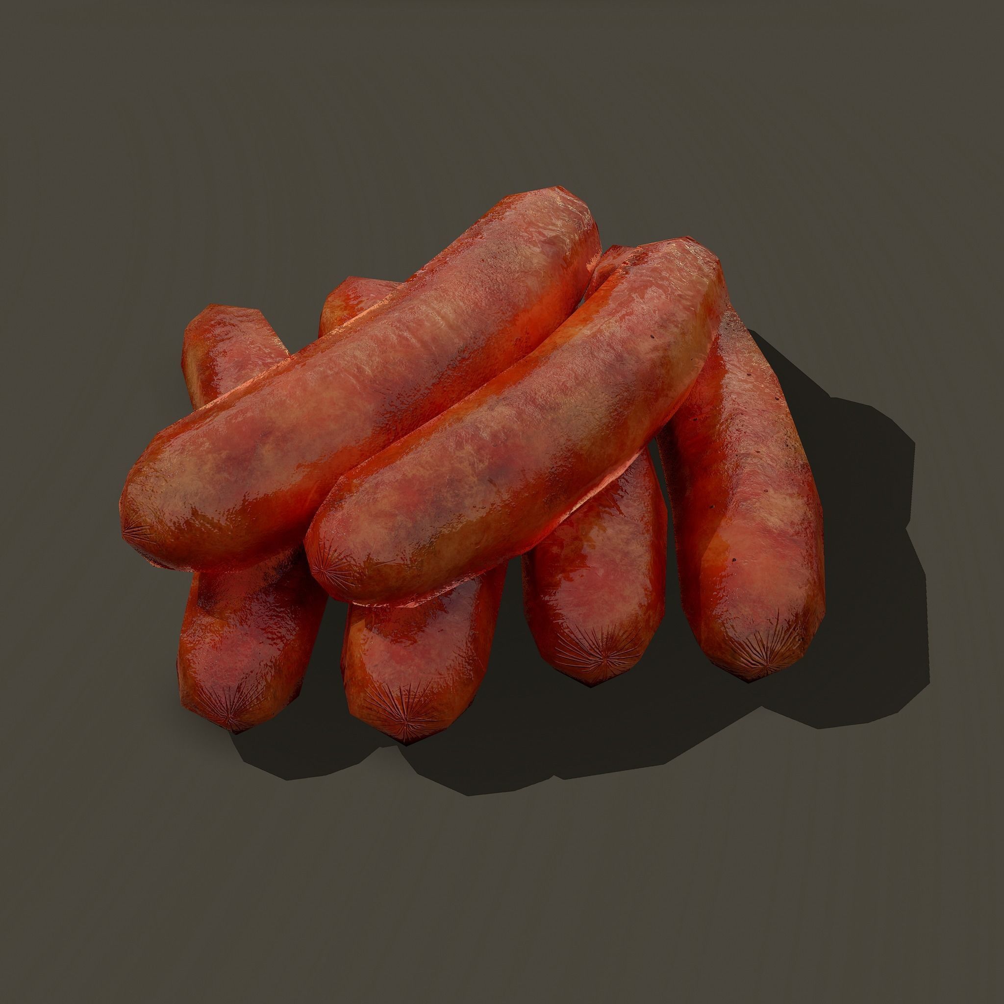 Sausages Low-poly 3D model_7