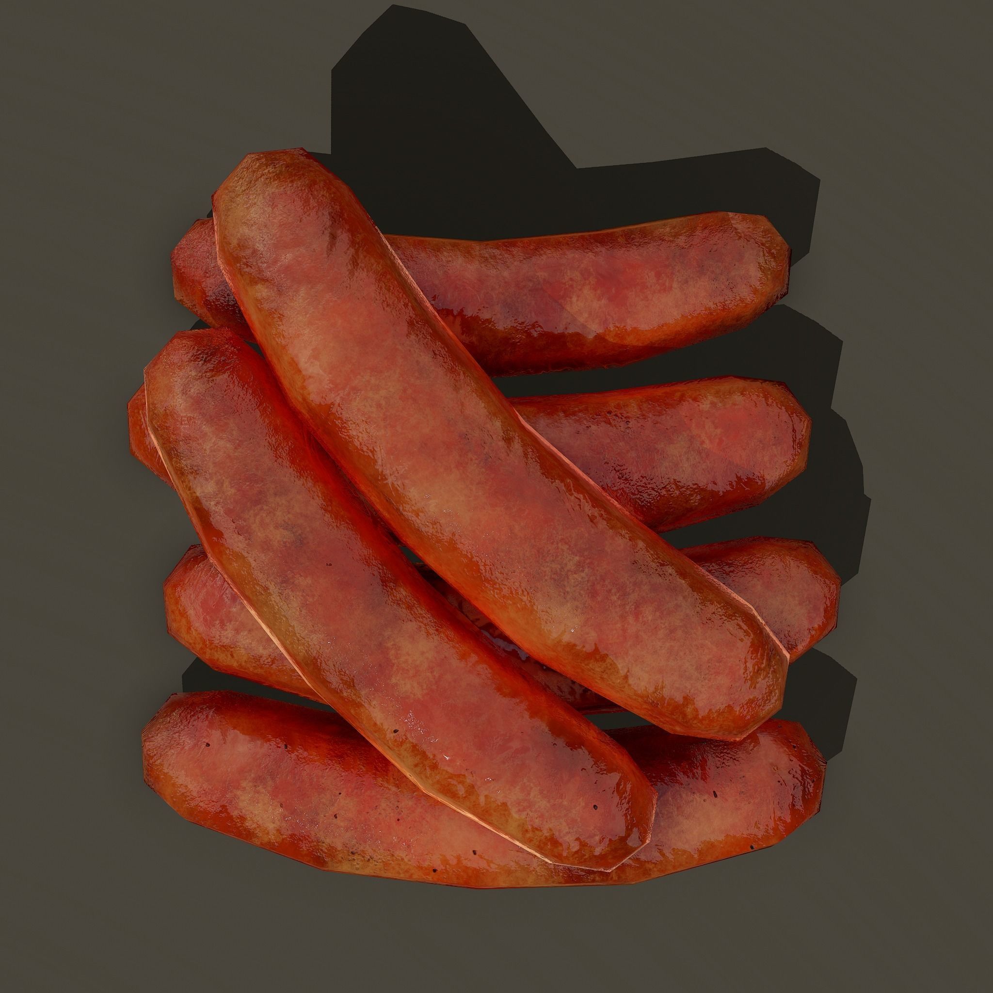 Sausages Low-poly 3D model_16
