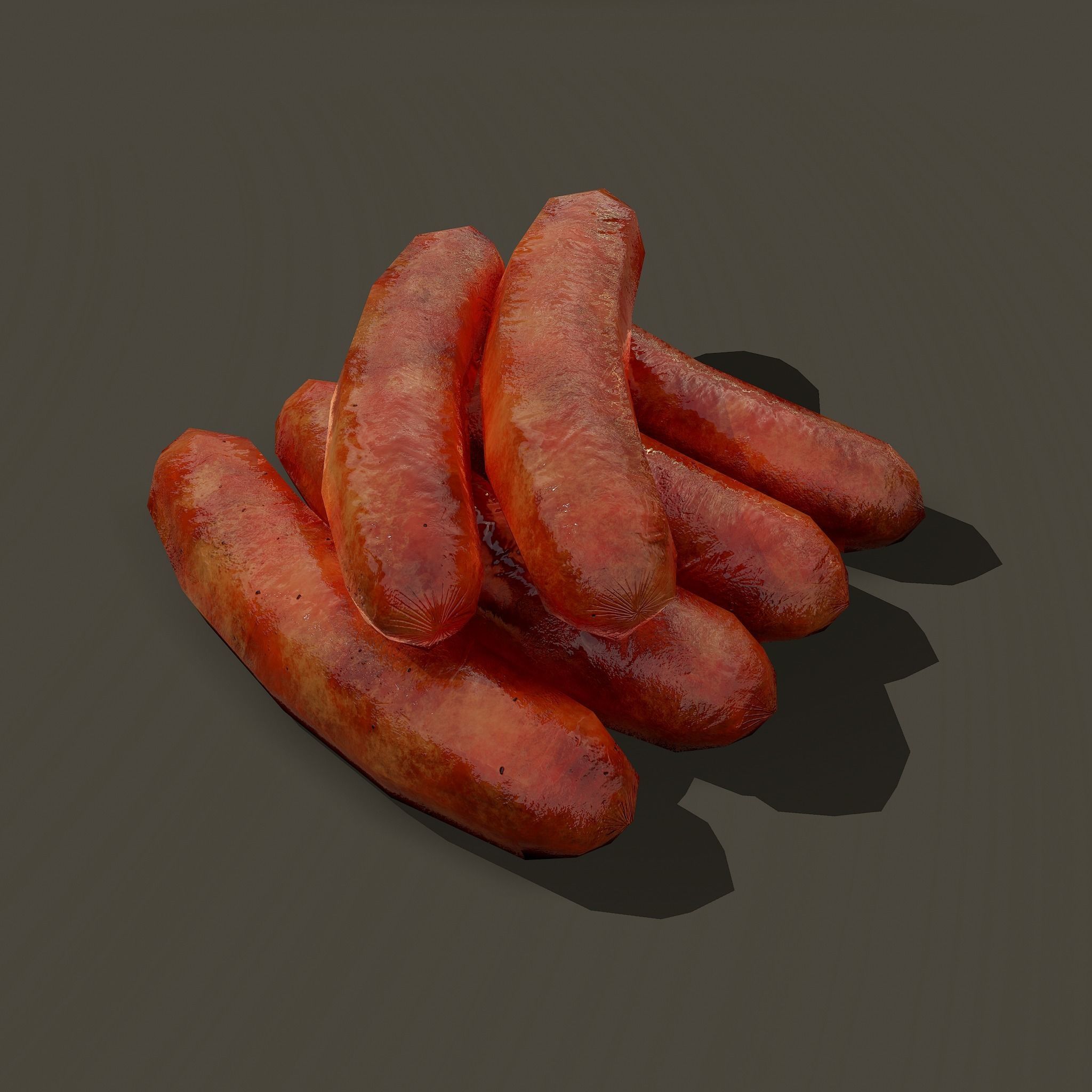 Sausages Low-poly 3D model_3