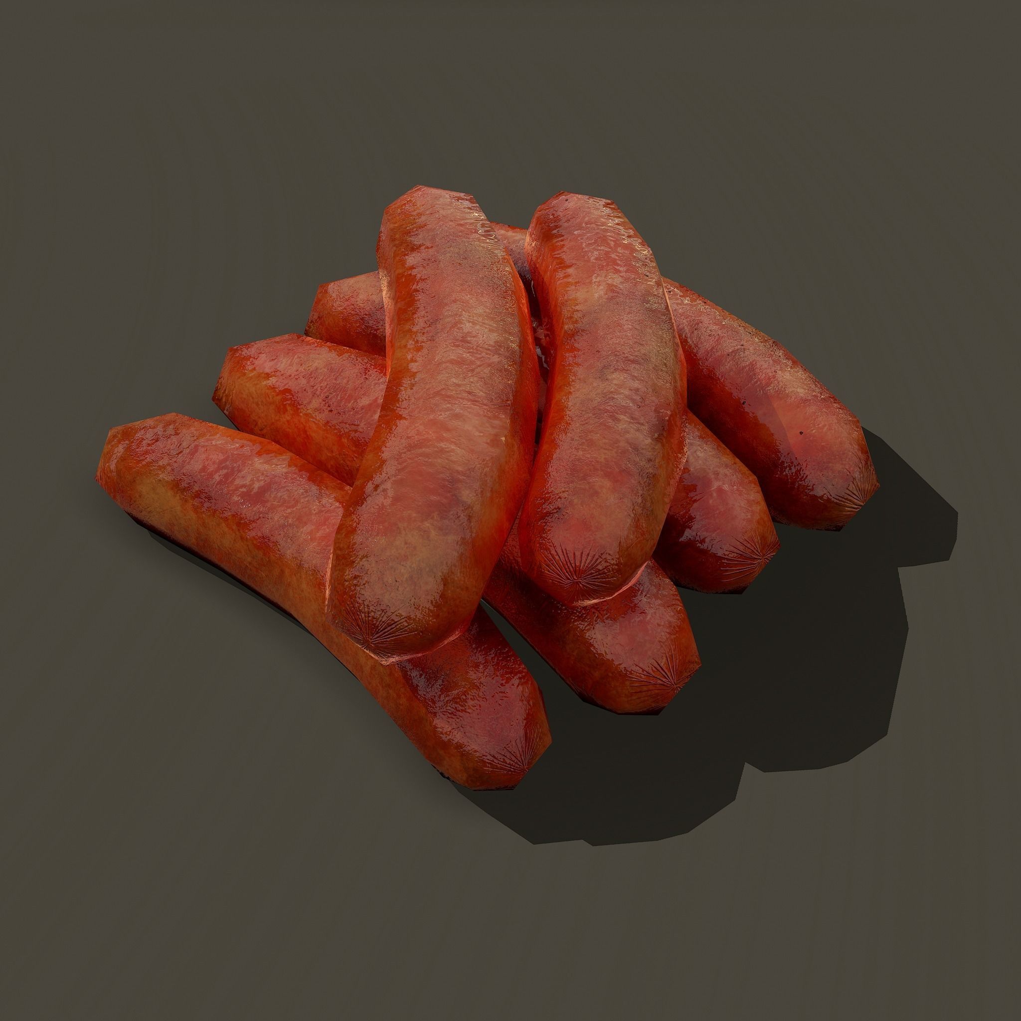 Sausages Low-poly 3D model_8