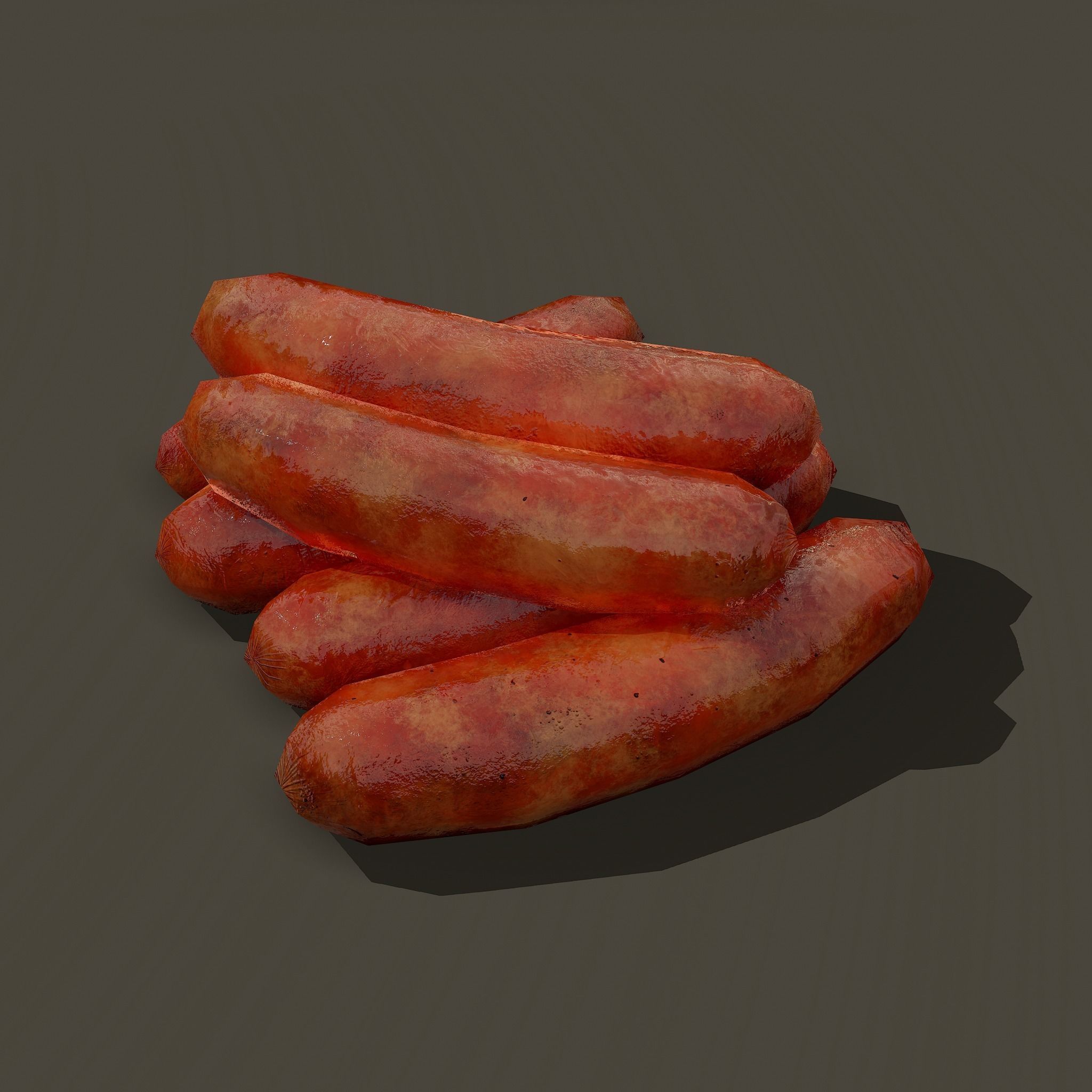Sausages Low-poly 3D model_5