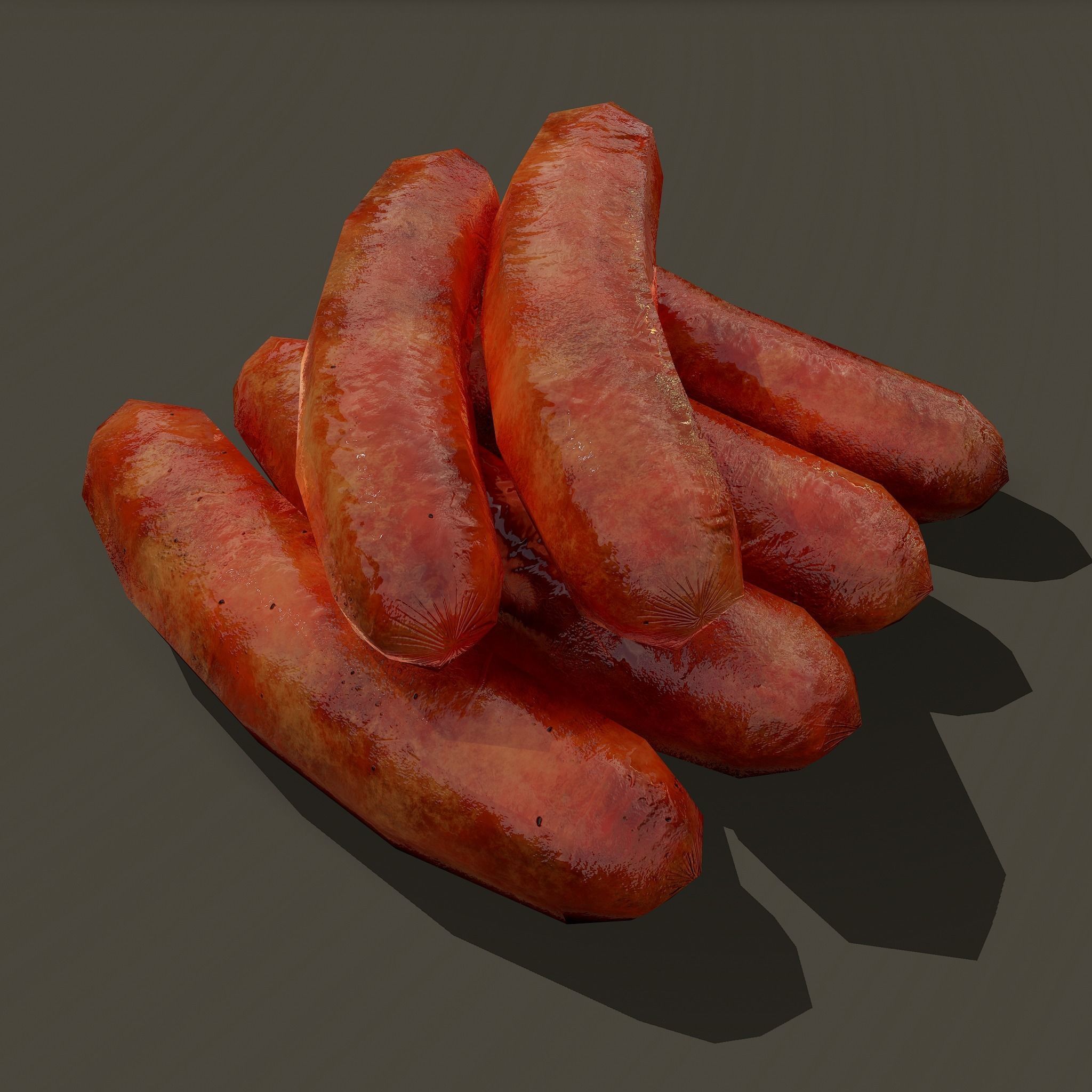 Sausages Low-poly 3D model_17