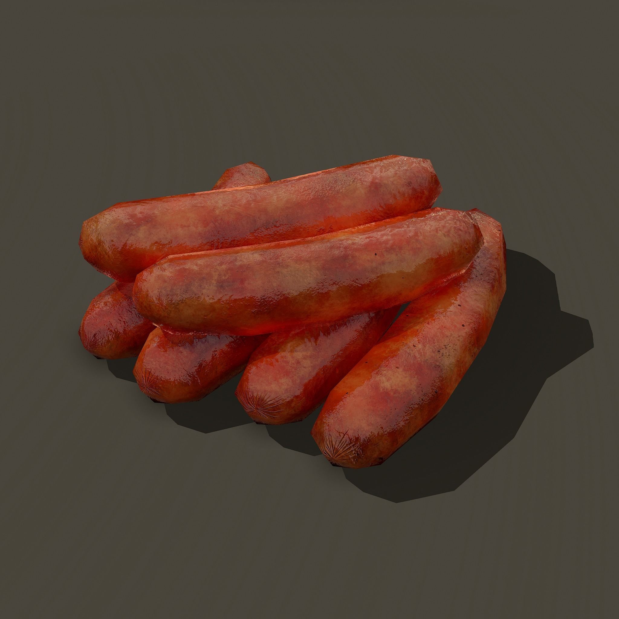 Sausages Low-poly 3D model_6