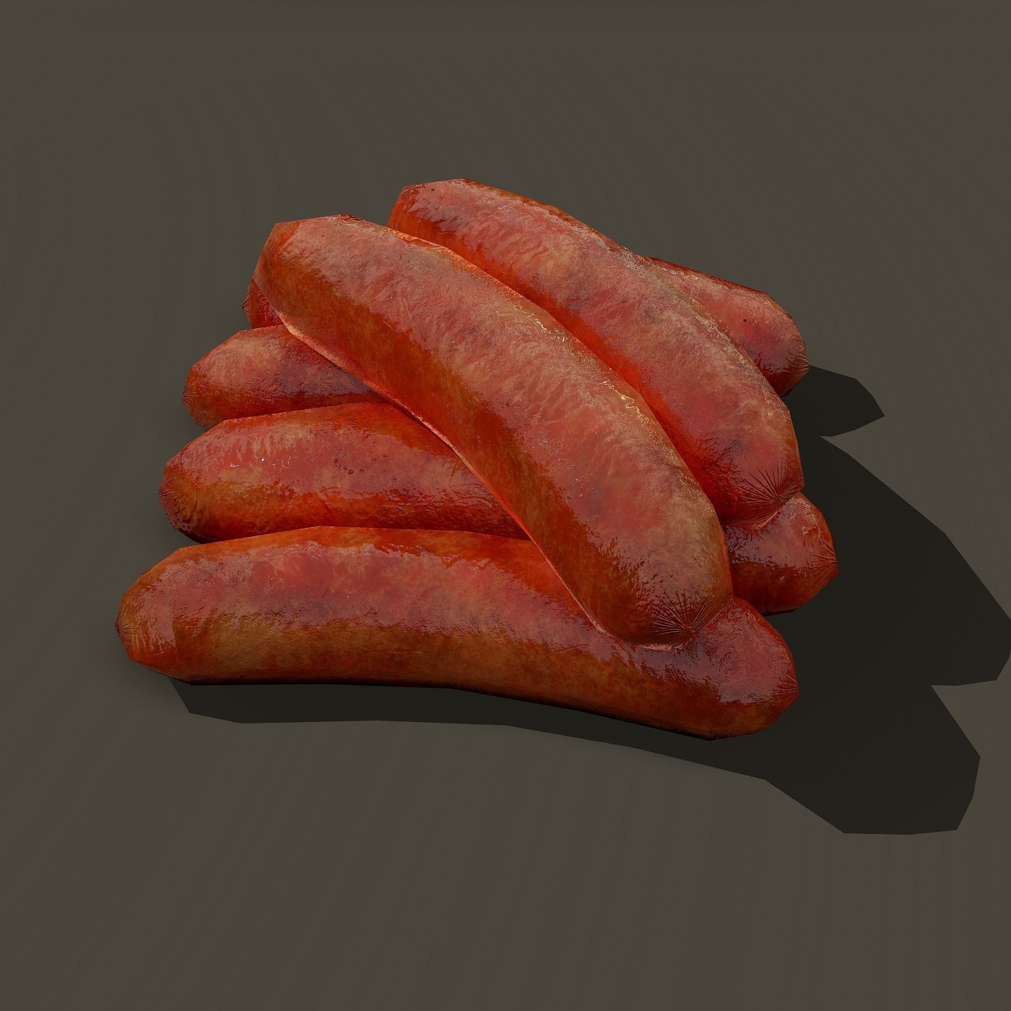 Sausages Low-poly 3D model_9
