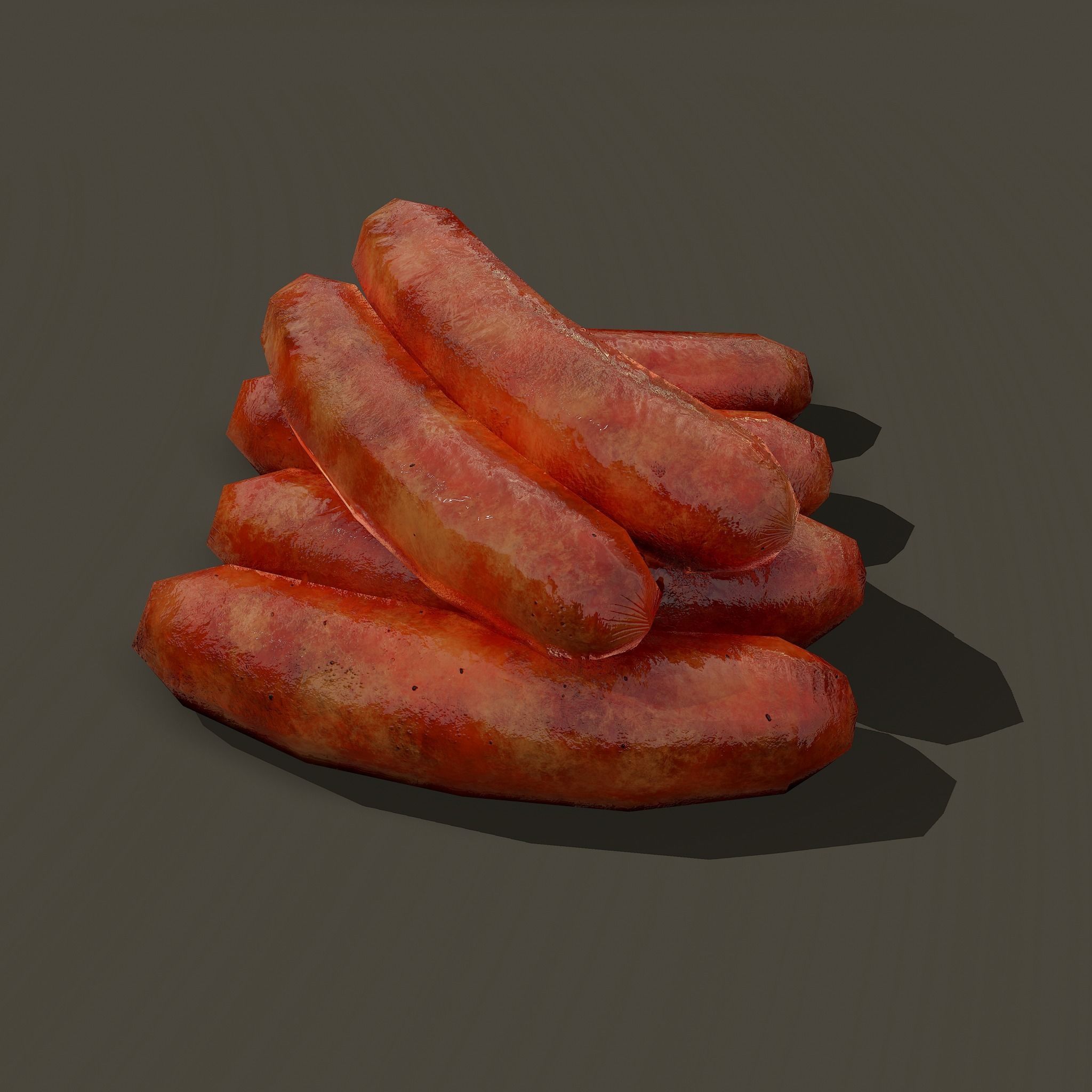 Sausages Low-poly 3D model_4