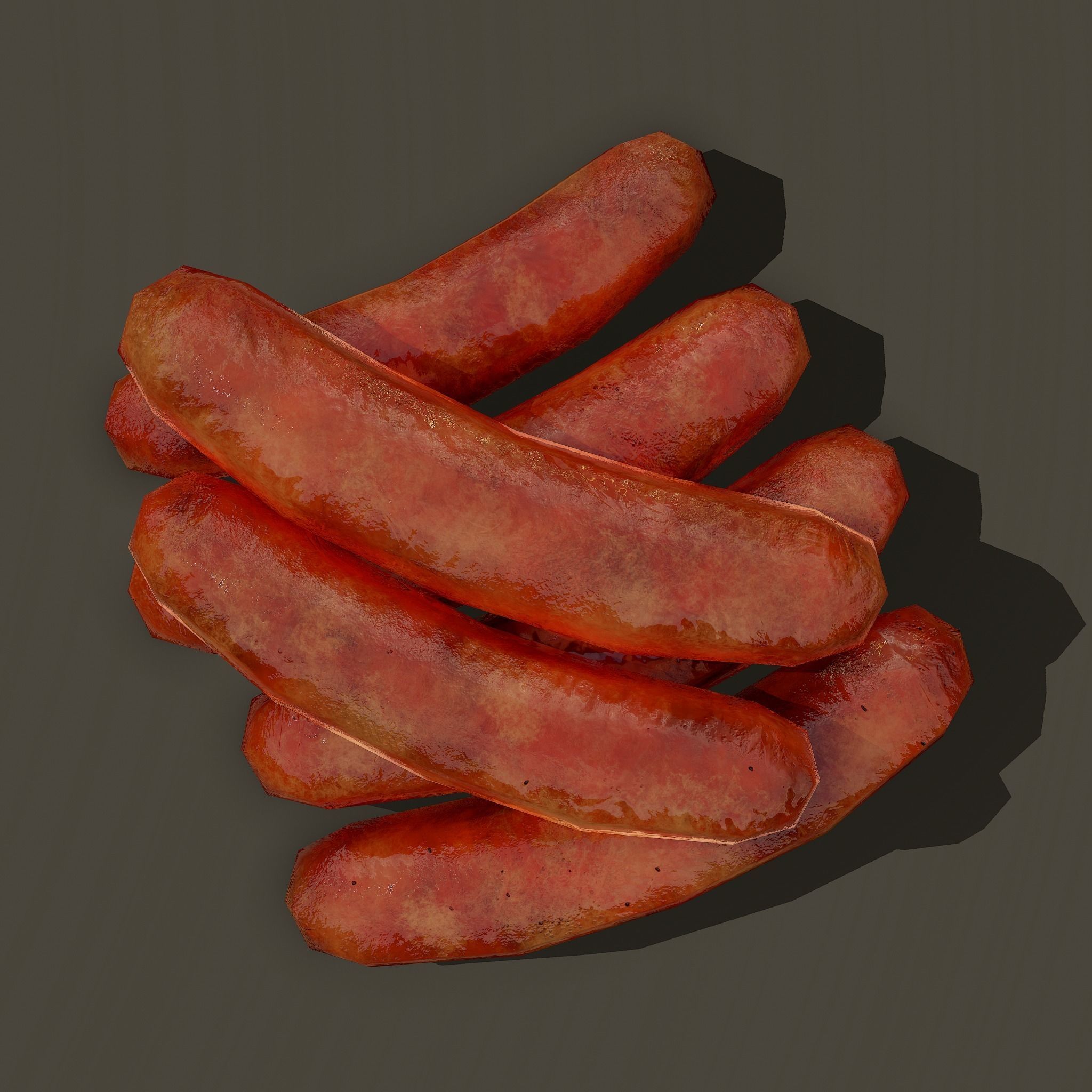 Sausages Low-poly 3D model_2