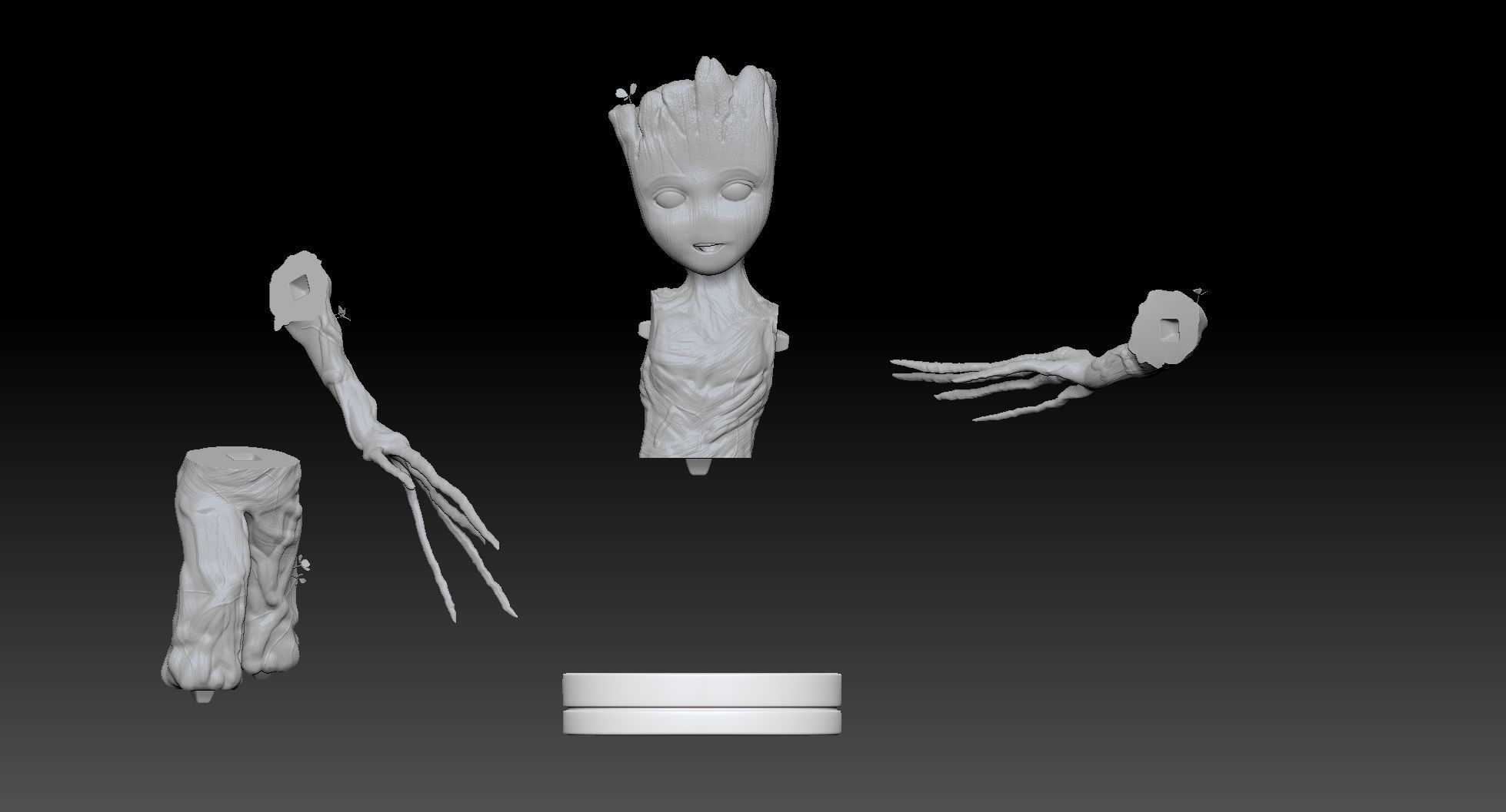 baby groot 3D print model_3
