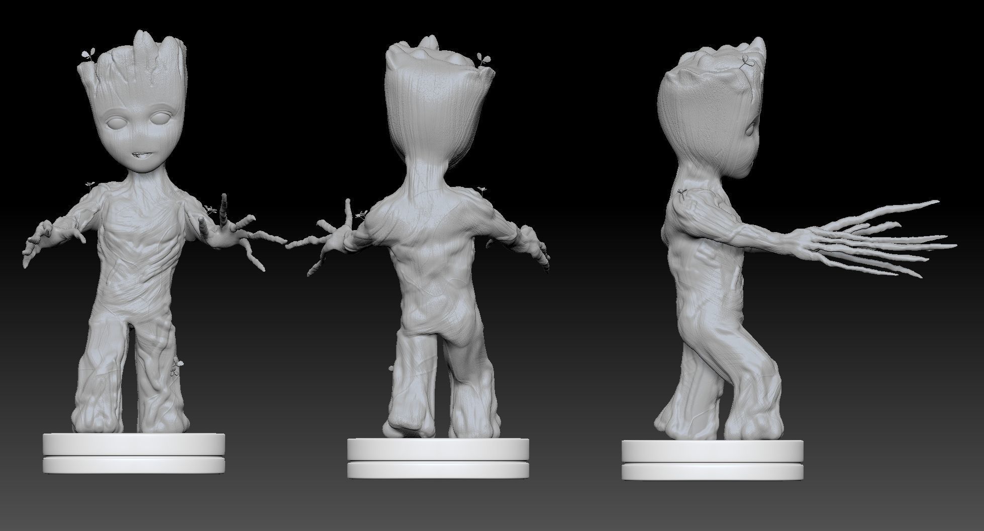 baby groot 3D print model_2
