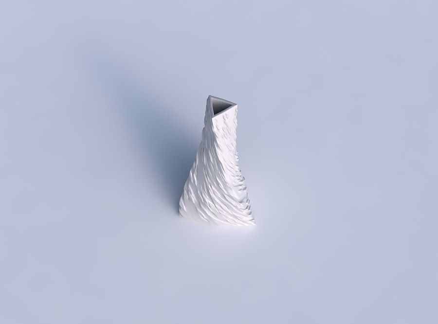 Vase twist tilted triangle with twisted diagonal dents and bu... 3D print model_1