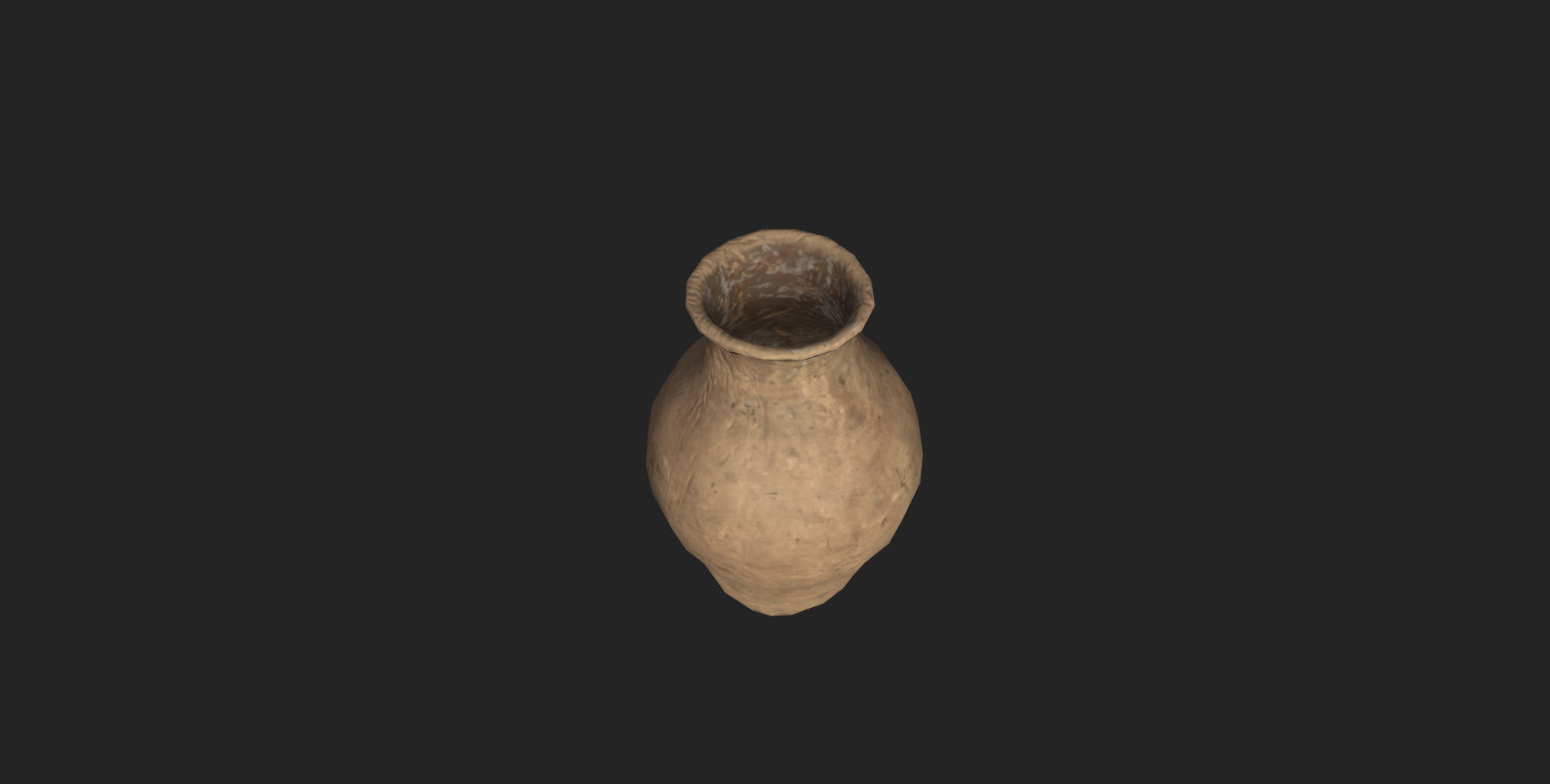 Clay Vase A Low-poly 3D model_3