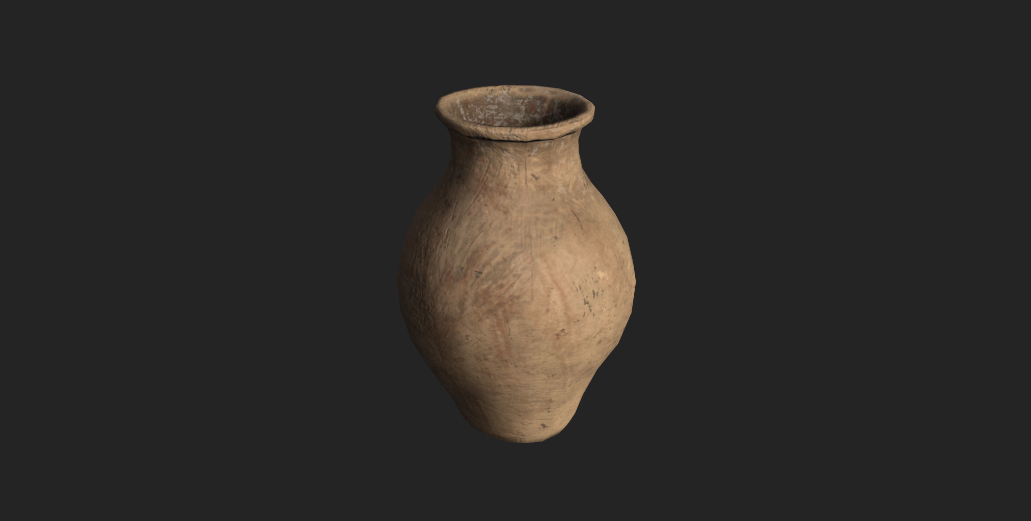 Clay Vase A Low-poly 3D model_5