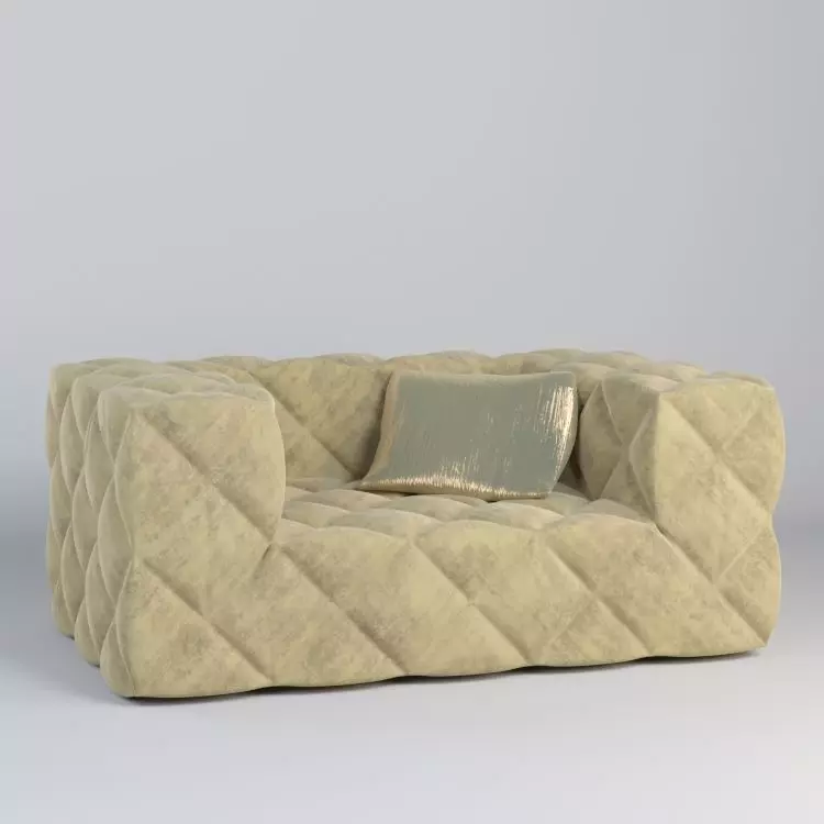 Sofa- sofa with quilted pattern 3D model_0