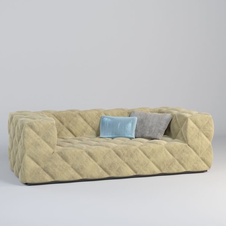 Sofa- sofa with quilted pattern 3D model_1