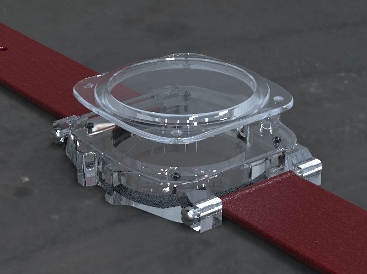 Crystal Sapphire Watch Case for ENLOONG 3D print model_3