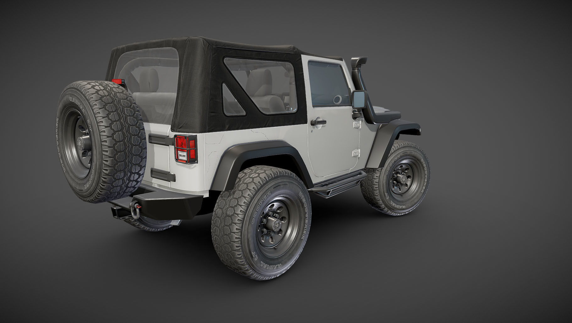 Jeep Wrangler 2012 custom offroad Low-poly 3D model_23