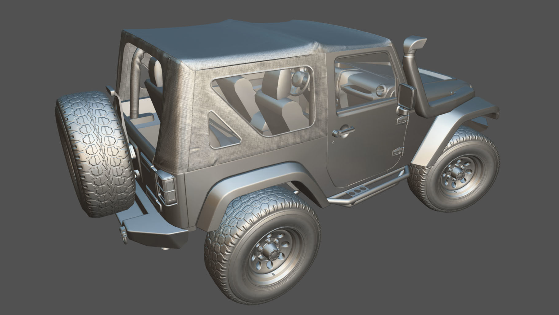 Jeep Wrangler 2012 custom offroad Low-poly 3D model_33