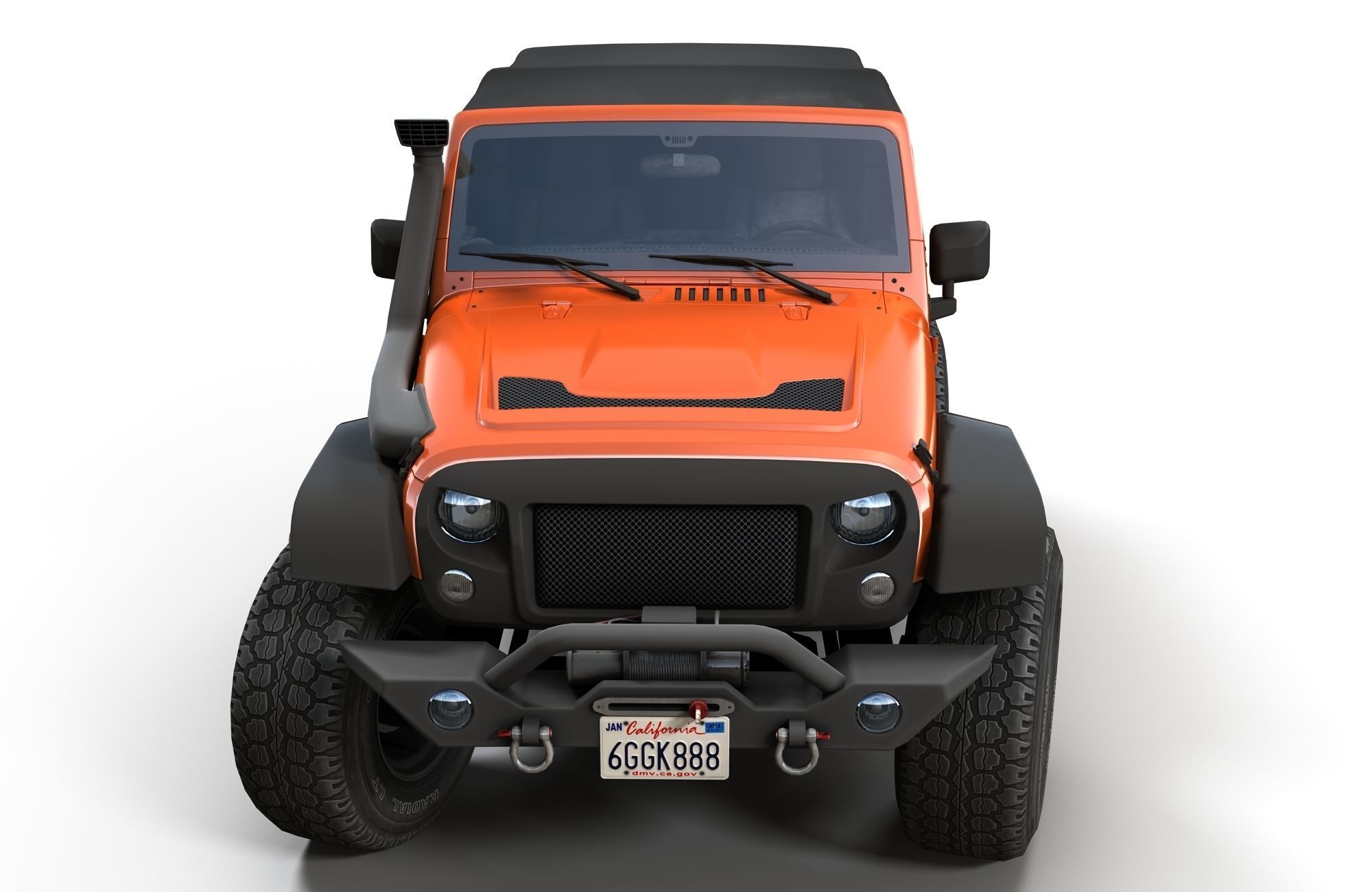 Jeep Wrangler 2012 custom offroad Low-poly 3D model_4