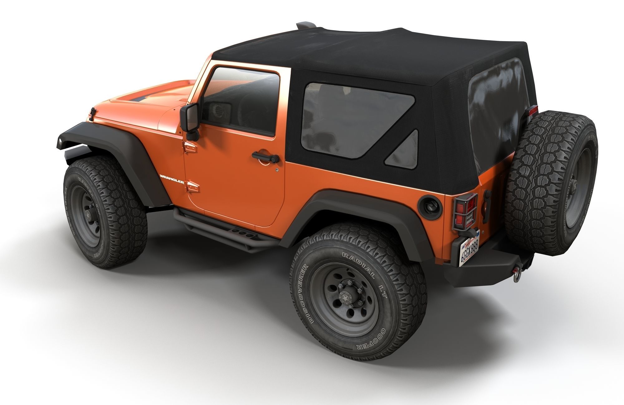 Jeep Wrangler 2012 custom offroad Low-poly 3D model_2