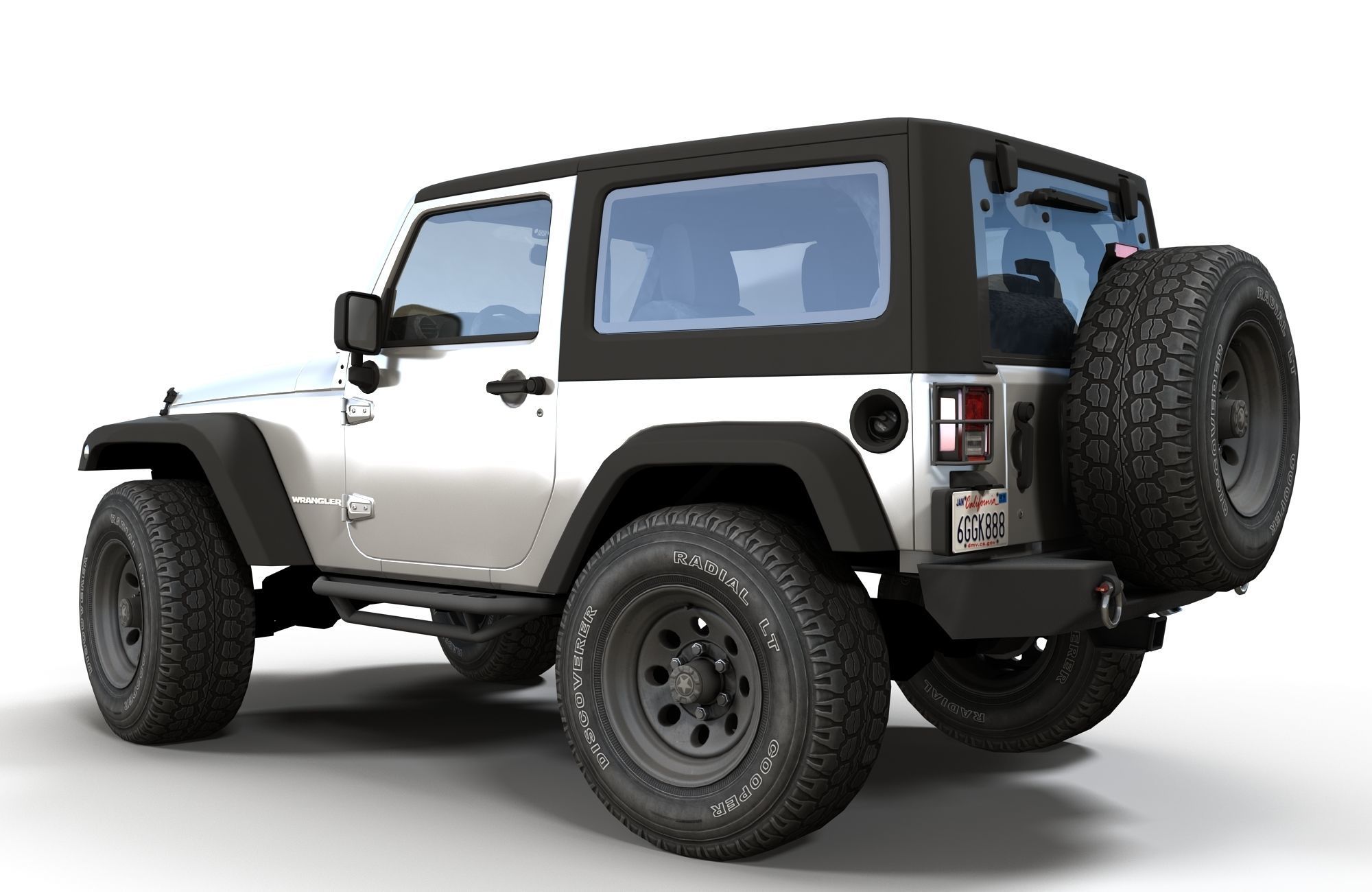 Jeep Wrangler 2012 custom offroad Low-poly 3D model_14