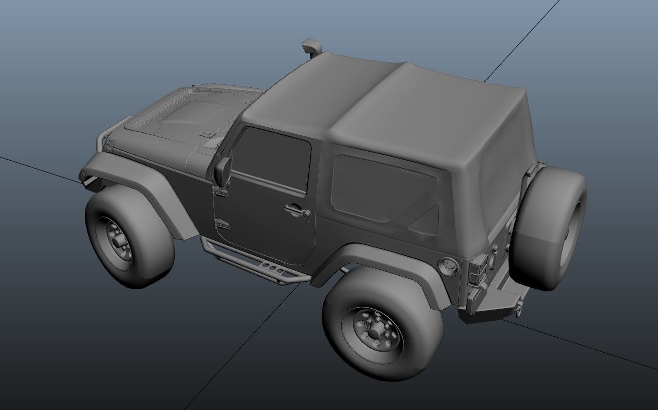 Jeep Wrangler 2012 custom offroad Low-poly 3D model_37