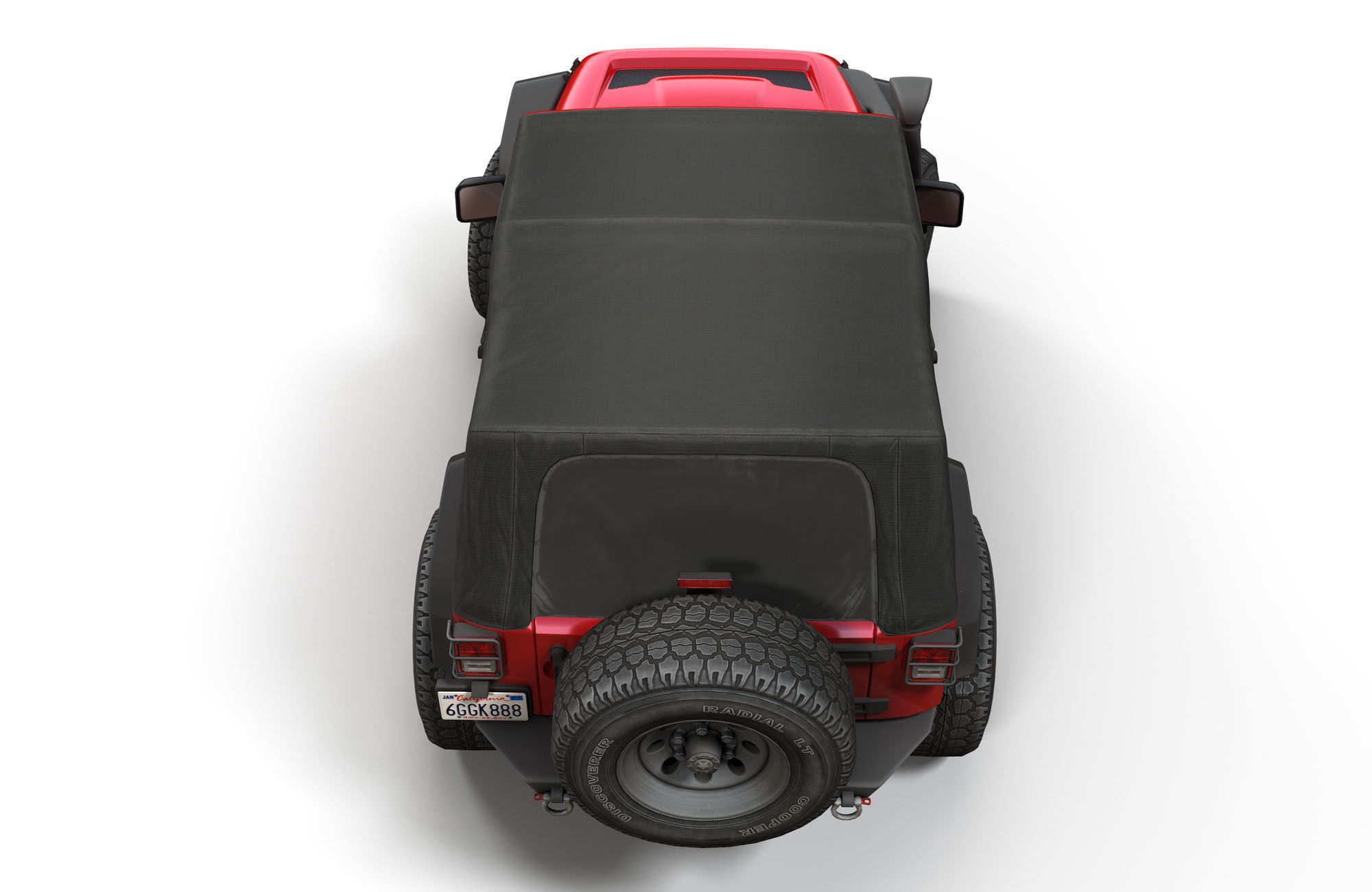 Jeep Wrangler 2012 custom offroad Low-poly 3D model_7