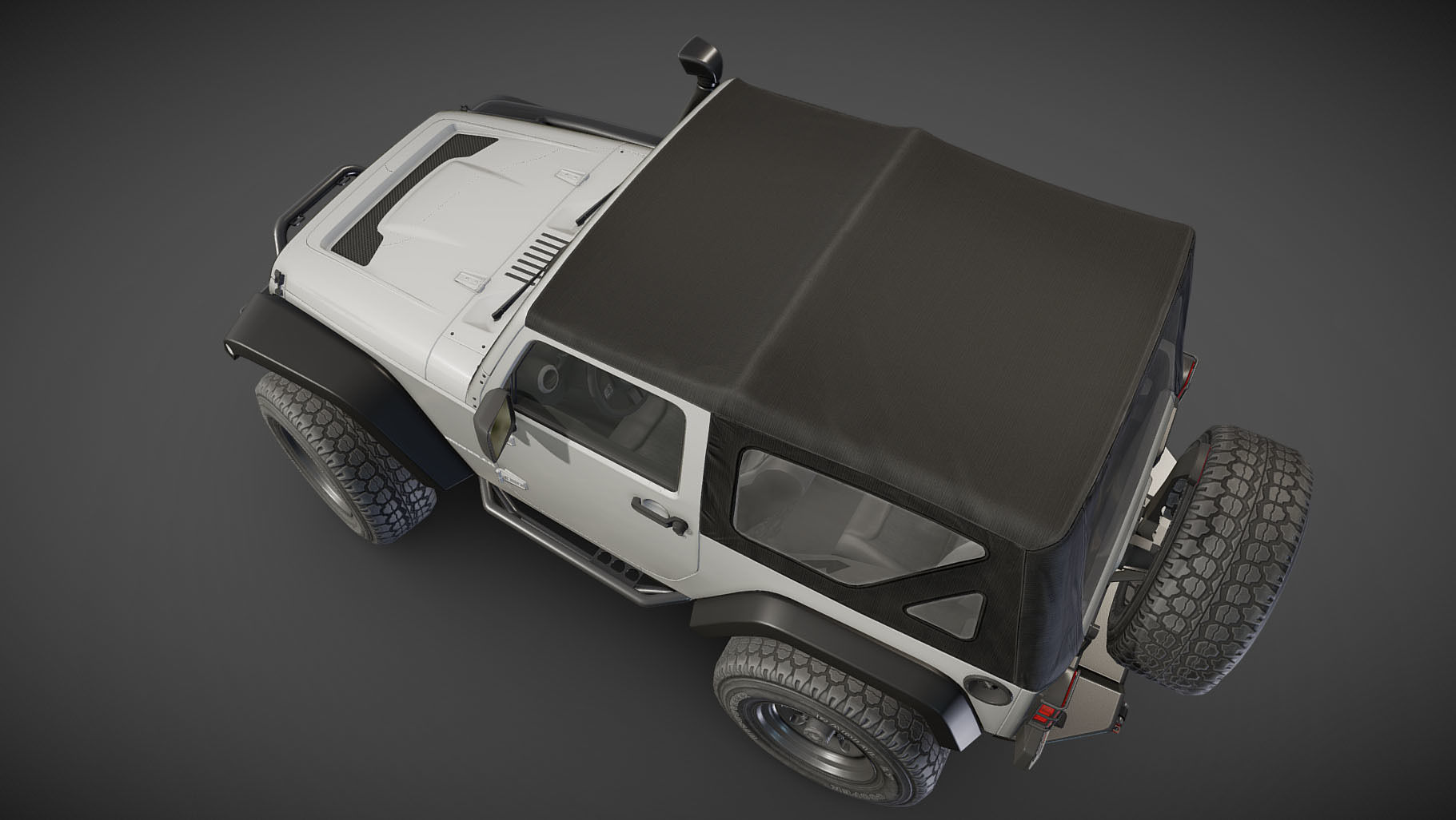 Jeep Wrangler 2012 custom offroad Low-poly 3D model_24