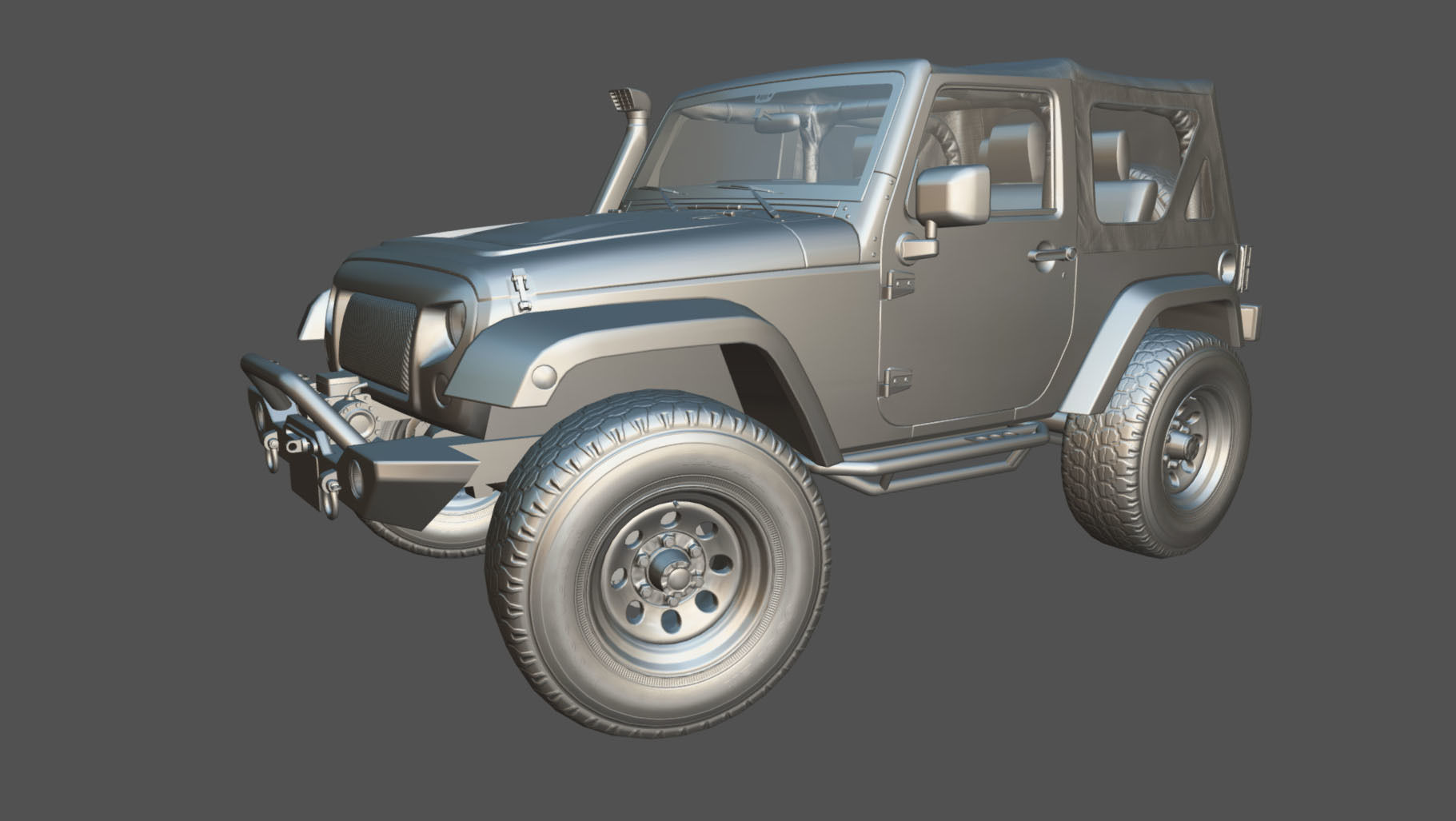 Jeep Wrangler 2012 custom offroad Low-poly 3D model_32