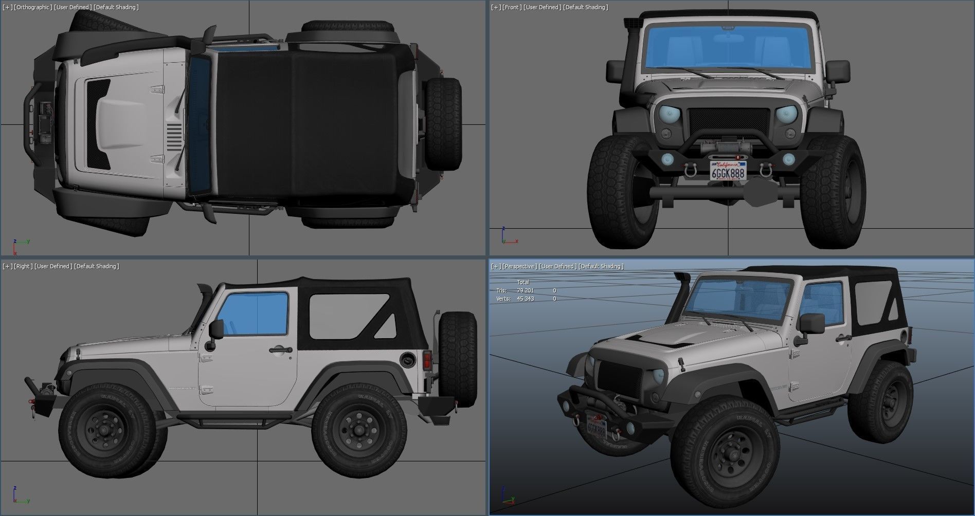 Jeep Wrangler 2012 custom offroad Low-poly 3D model_36