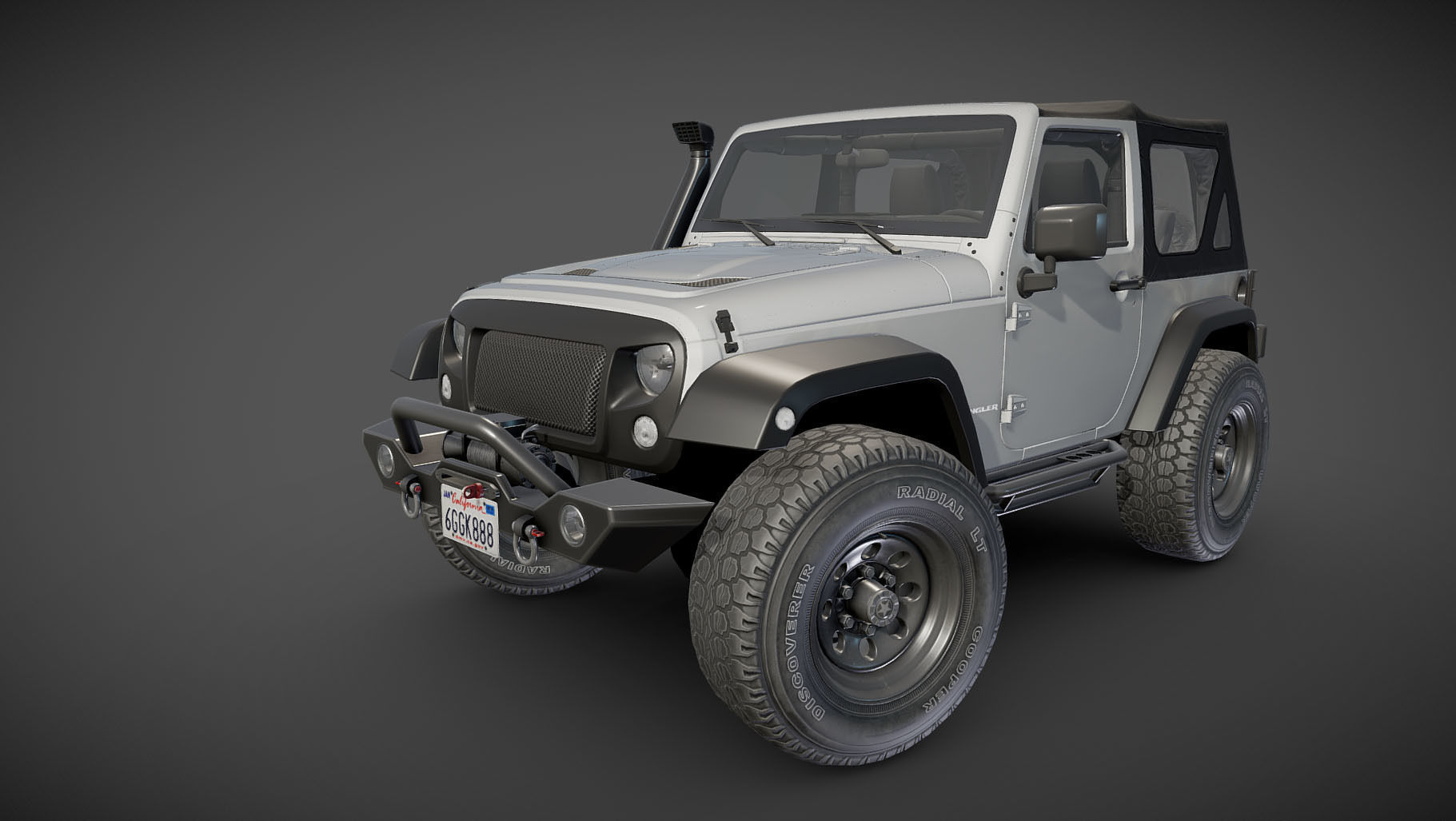 Jeep Wrangler 2012 custom offroad Low-poly 3D model_22