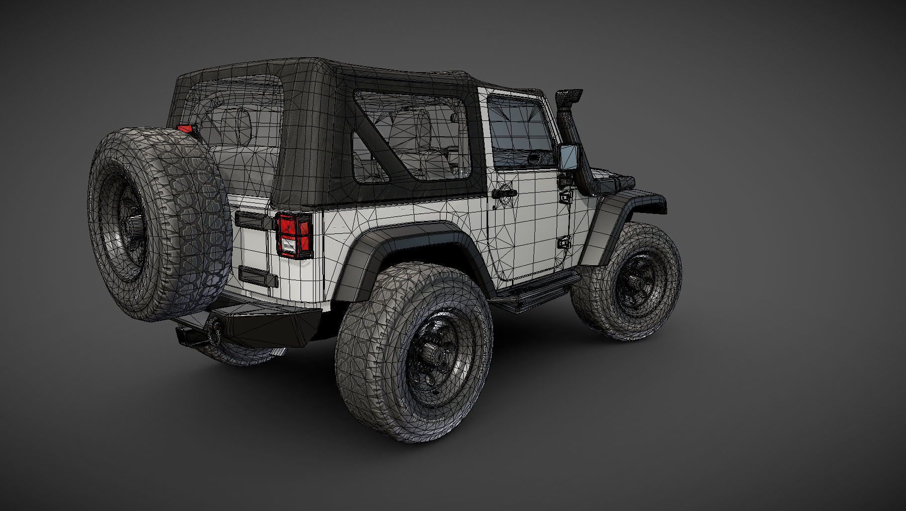 Jeep Wrangler 2012 custom offroad Low-poly 3D model_28