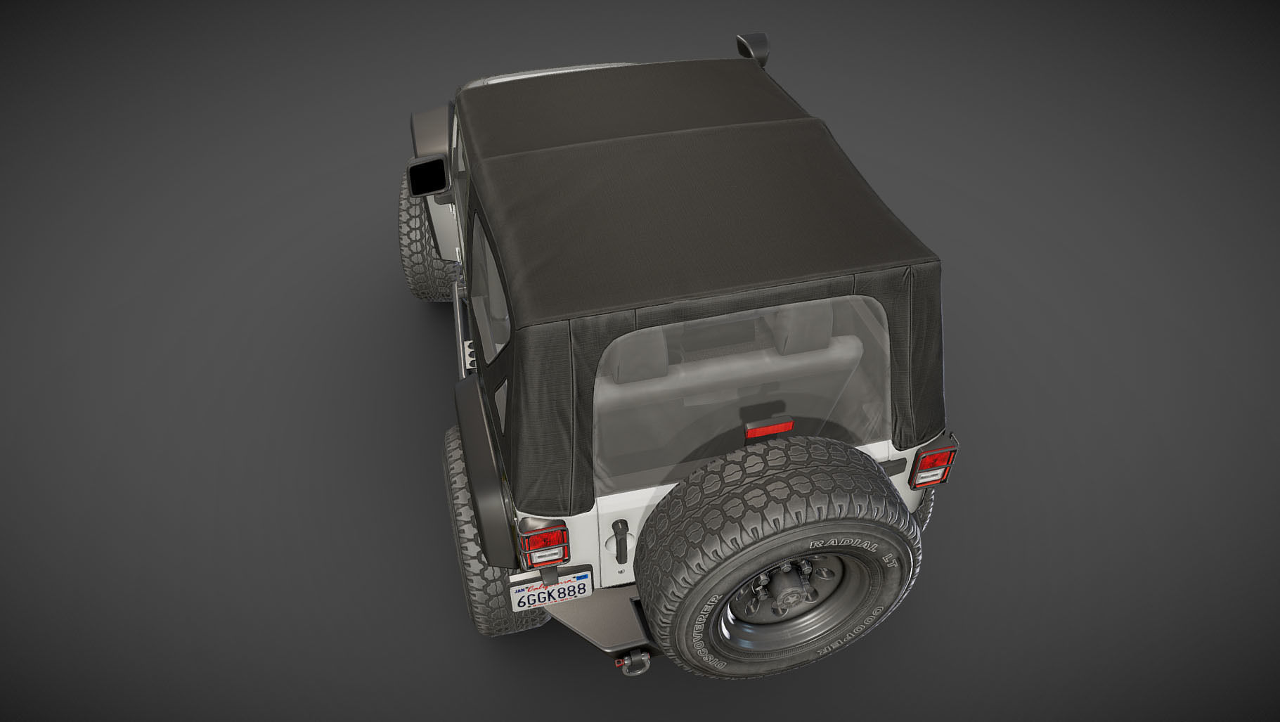 Jeep Wrangler 2012 custom offroad Low-poly 3D model_26