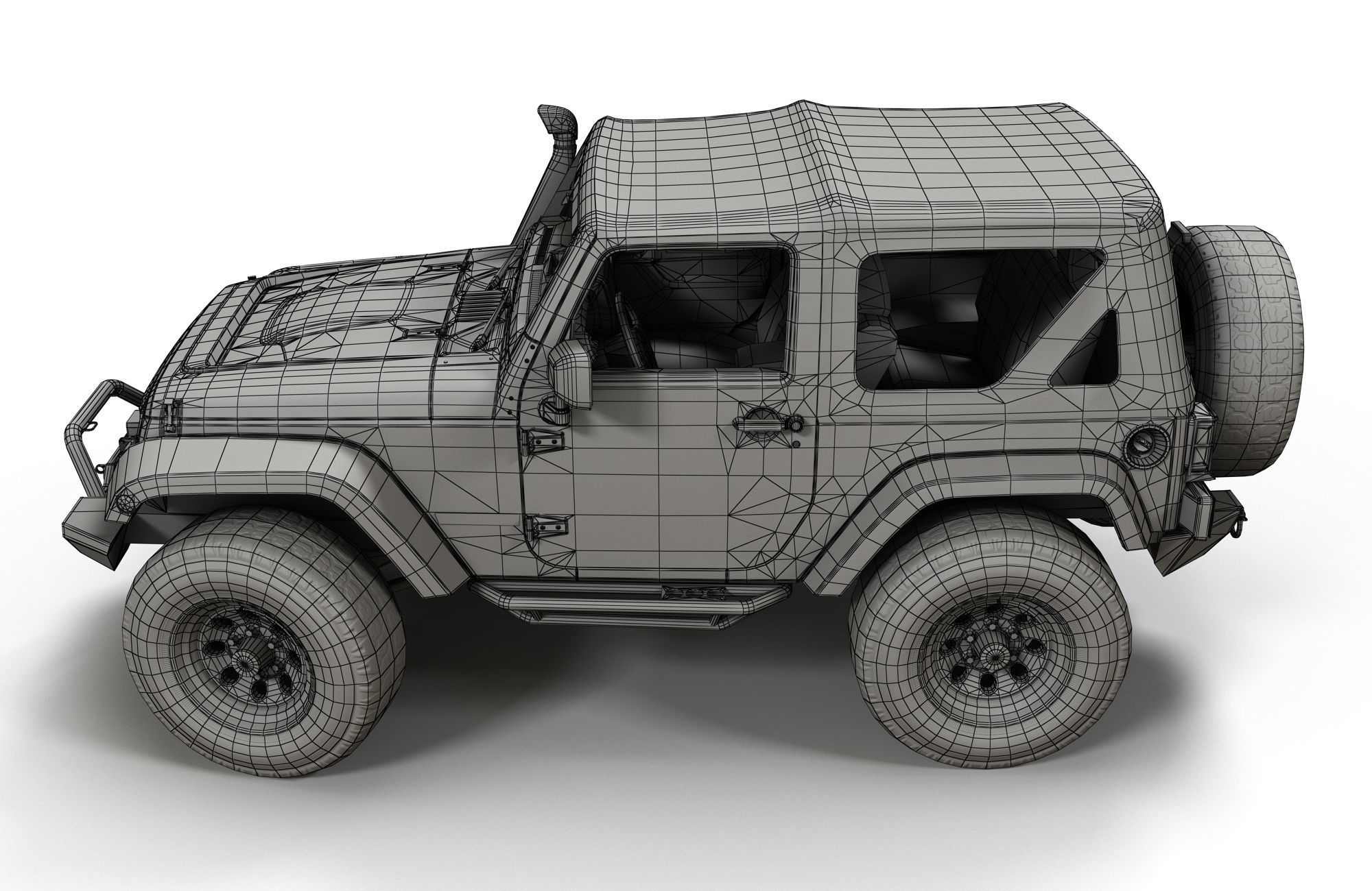 Jeep Wrangler 2012 custom offroad Low-poly 3D model_21