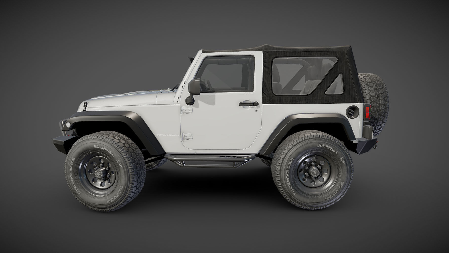 Jeep Wrangler 2012 custom offroad Low-poly 3D model_25