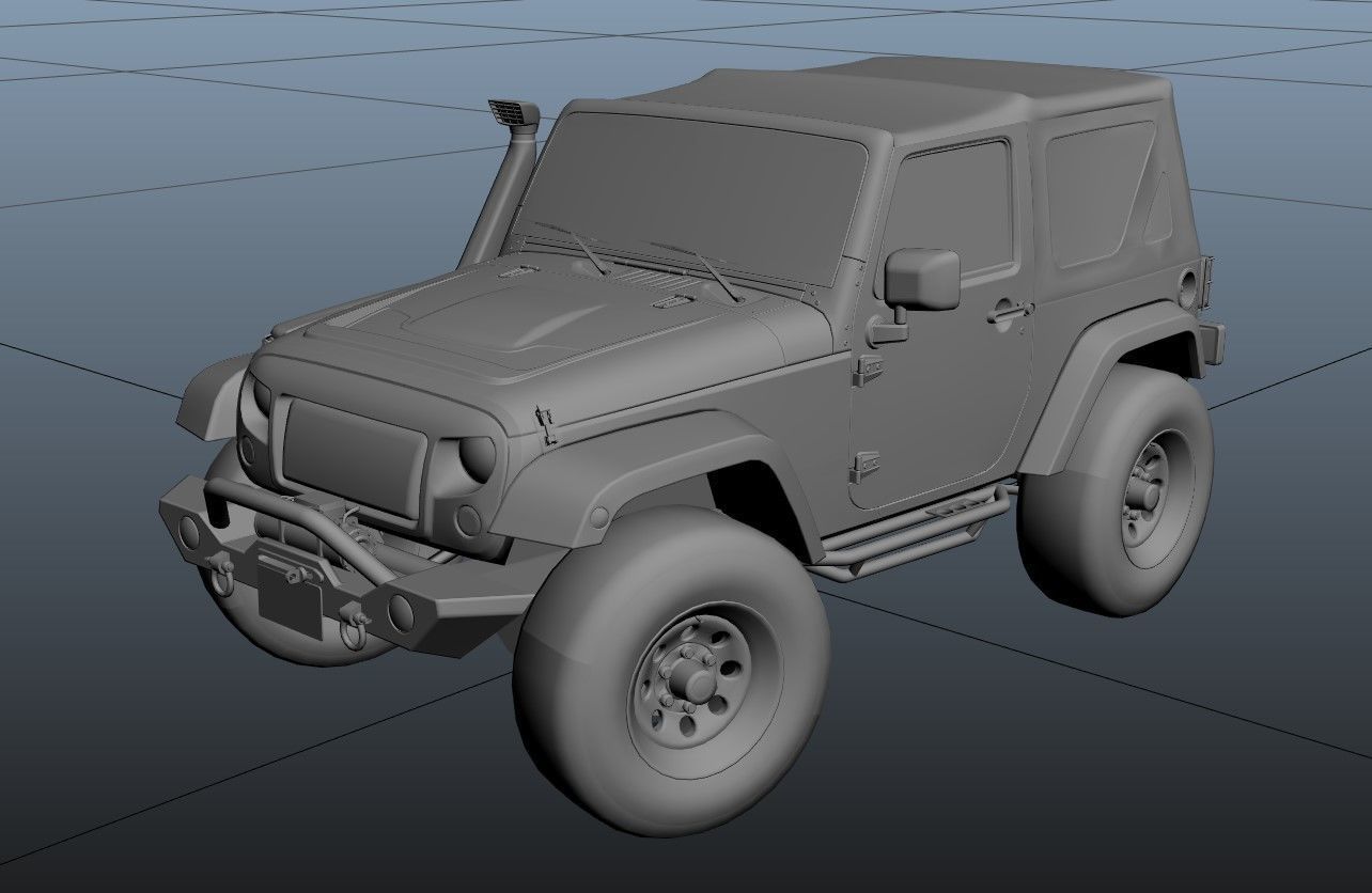 Jeep Wrangler 2012 custom offroad Low-poly 3D model_38