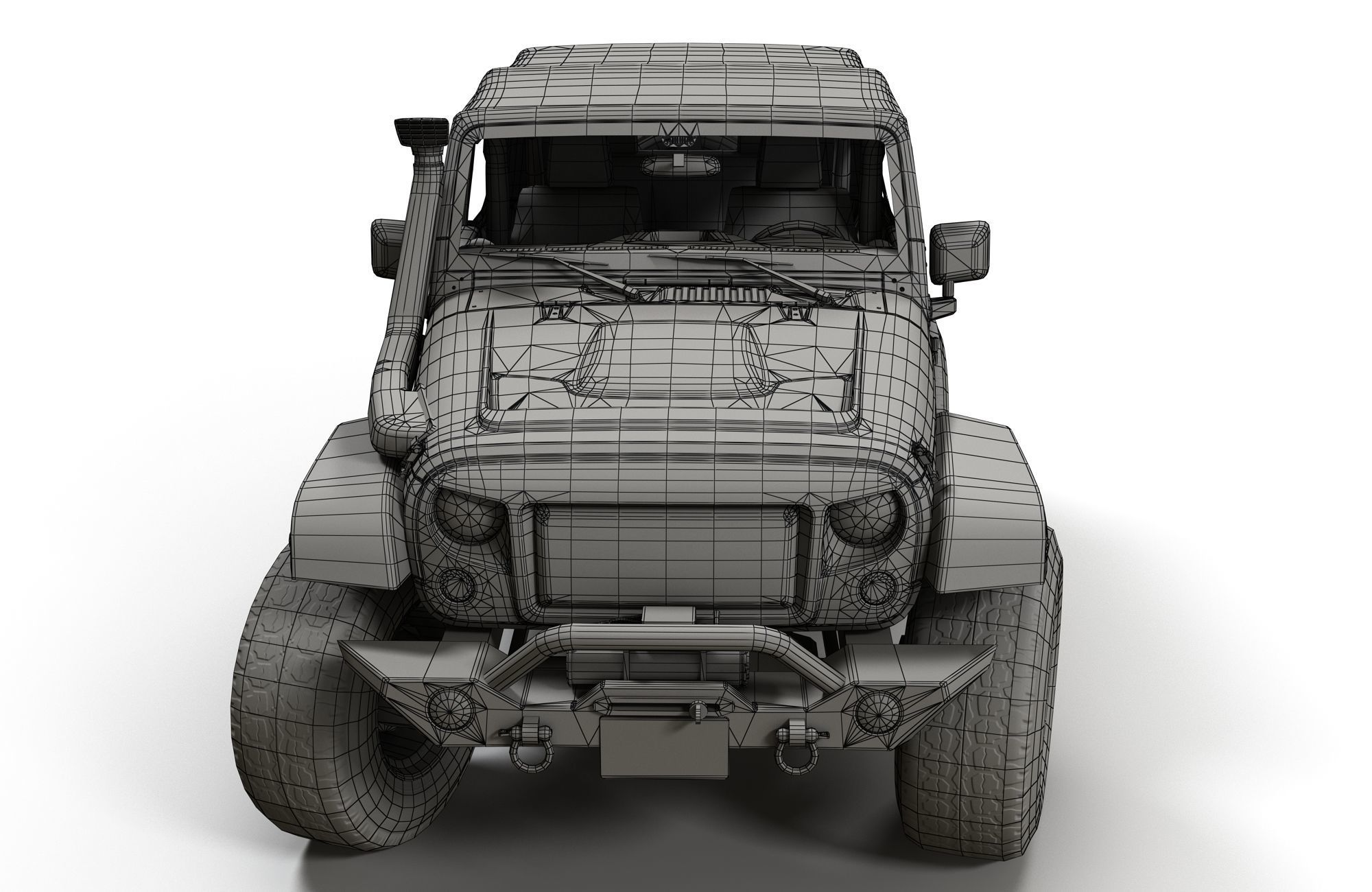Jeep Wrangler 2012 custom offroad Low-poly 3D model_19