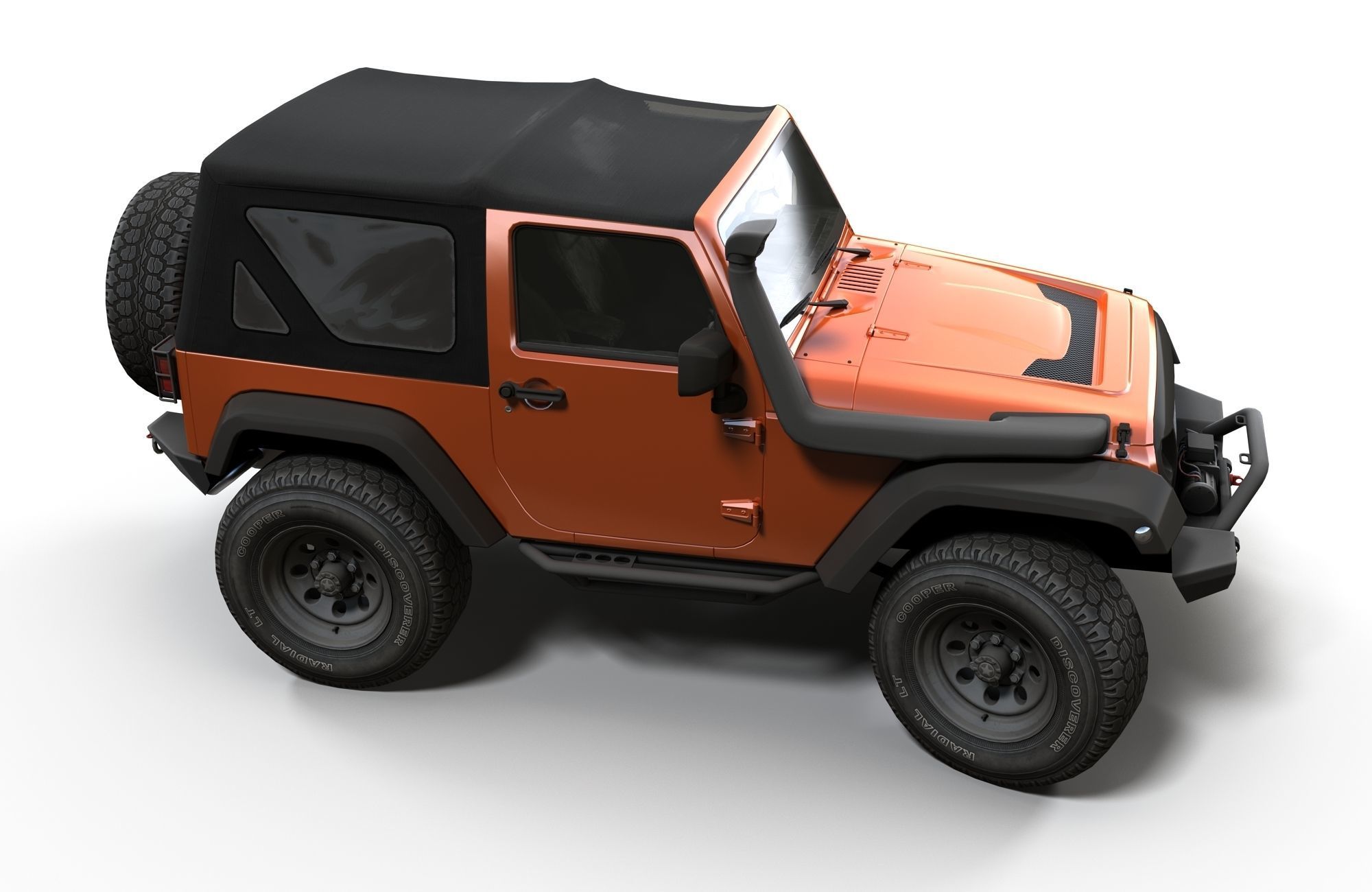 Jeep Wrangler 2012 custom offroad Low-poly 3D model_3