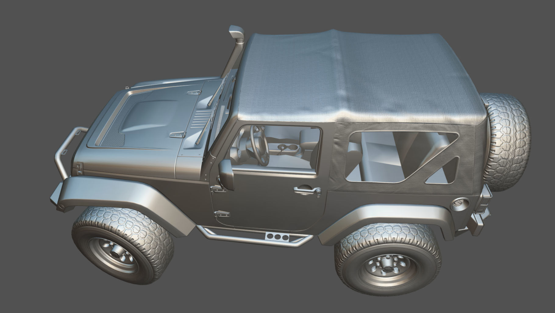 Jeep Wrangler 2012 custom offroad Low-poly 3D model_35