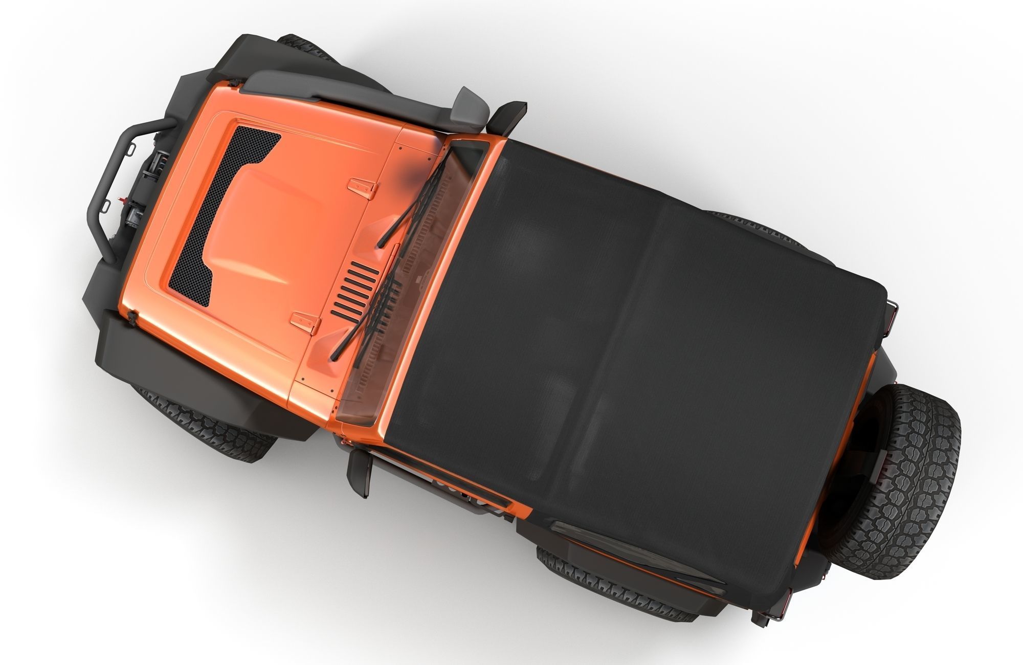 Jeep Wrangler 2012 custom offroad Low-poly 3D model_5