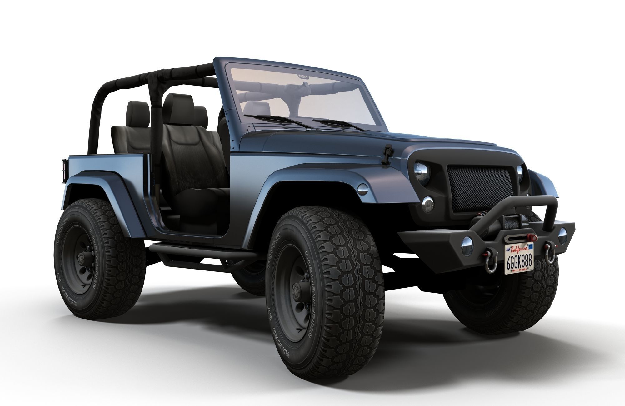 Jeep Wrangler 2012 custom offroad Low-poly 3D model_12