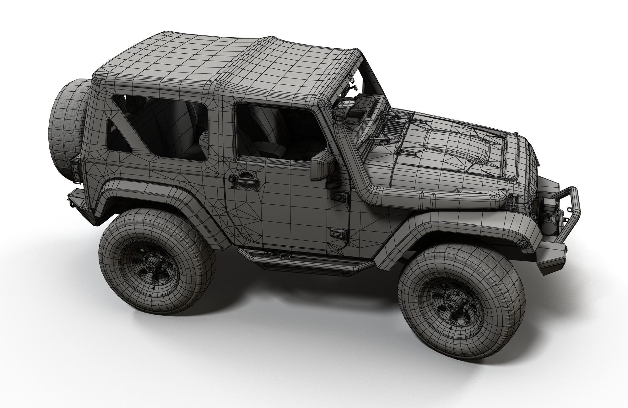 Jeep Wrangler 2012 custom offroad Low-poly 3D model_18