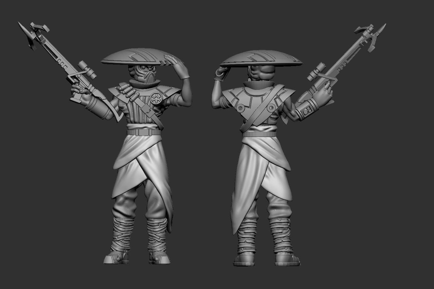 Bowcaster Bounty Hunter Legion Scale 3D print model_4