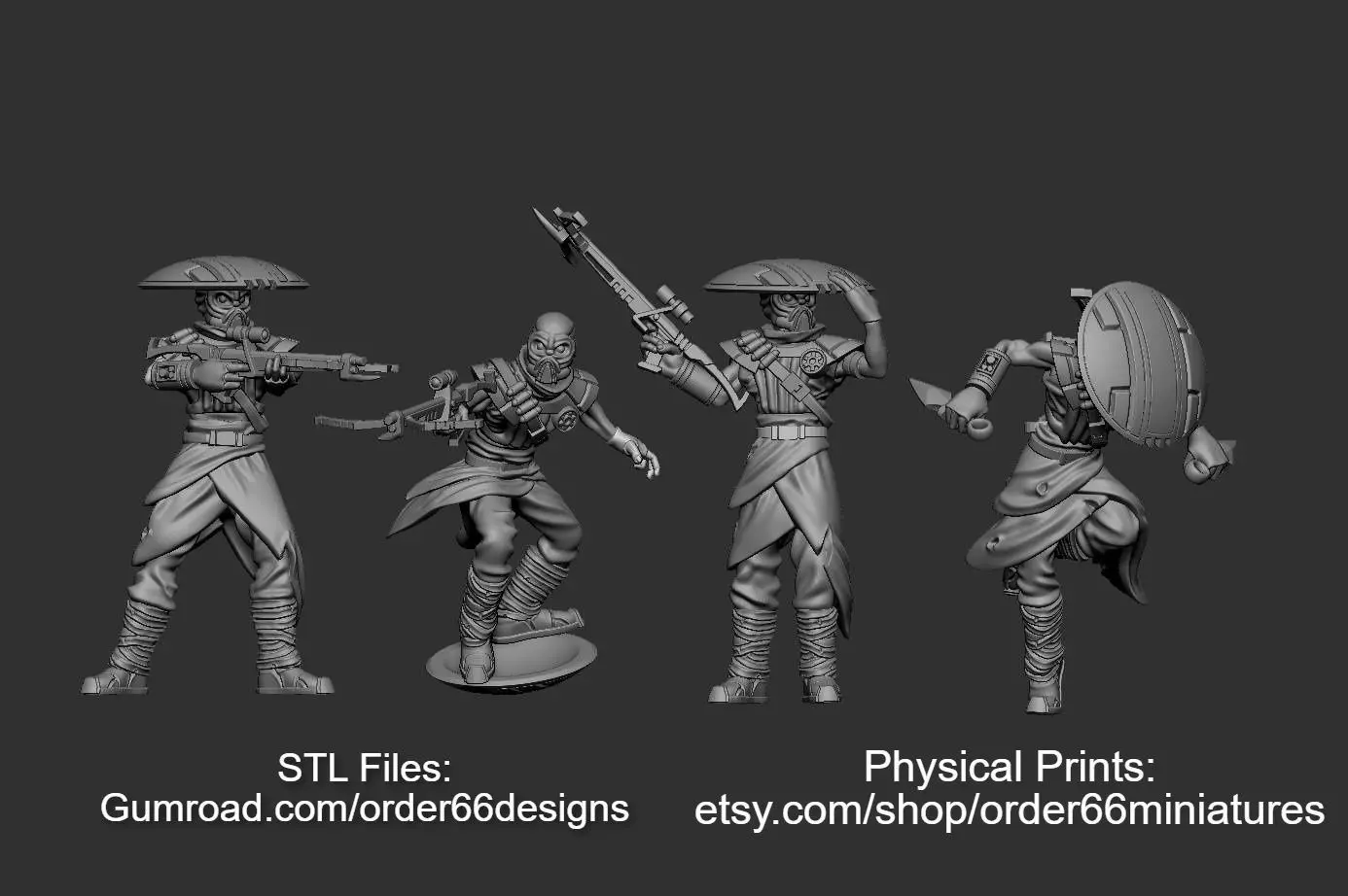 Bowcaster Bounty Hunter Legion Scale 3D print model_0