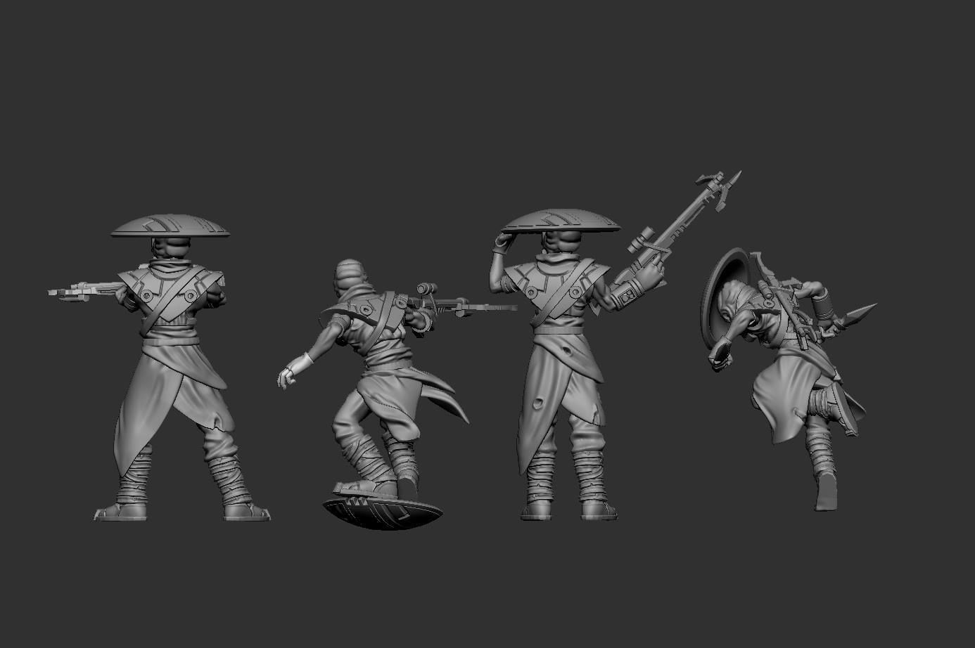 Bowcaster Bounty Hunter Legion Scale 3D print model_1